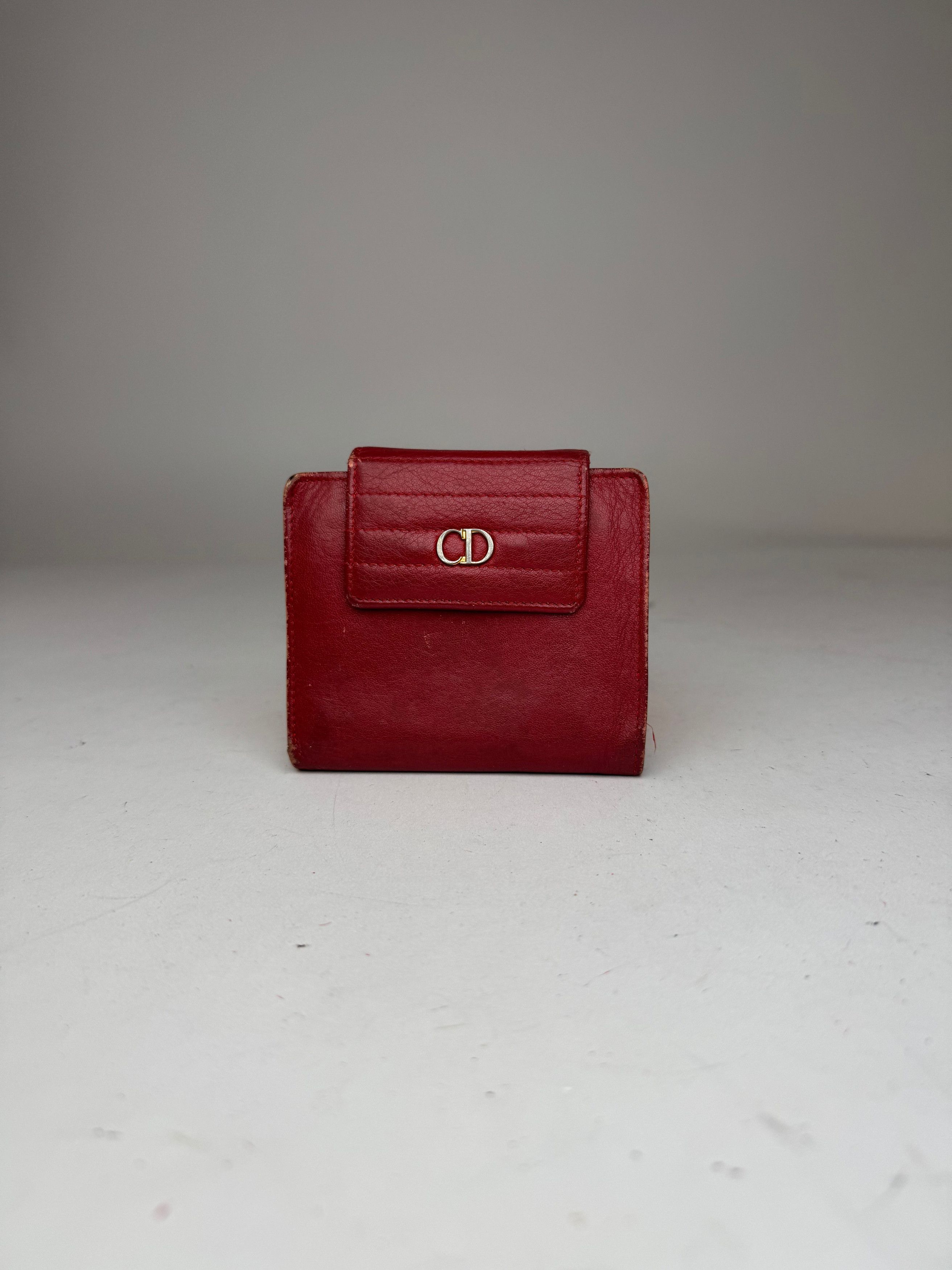 Dior Vintage Leather Wallet Red Size ONE SIZE - 7 Thumbnail