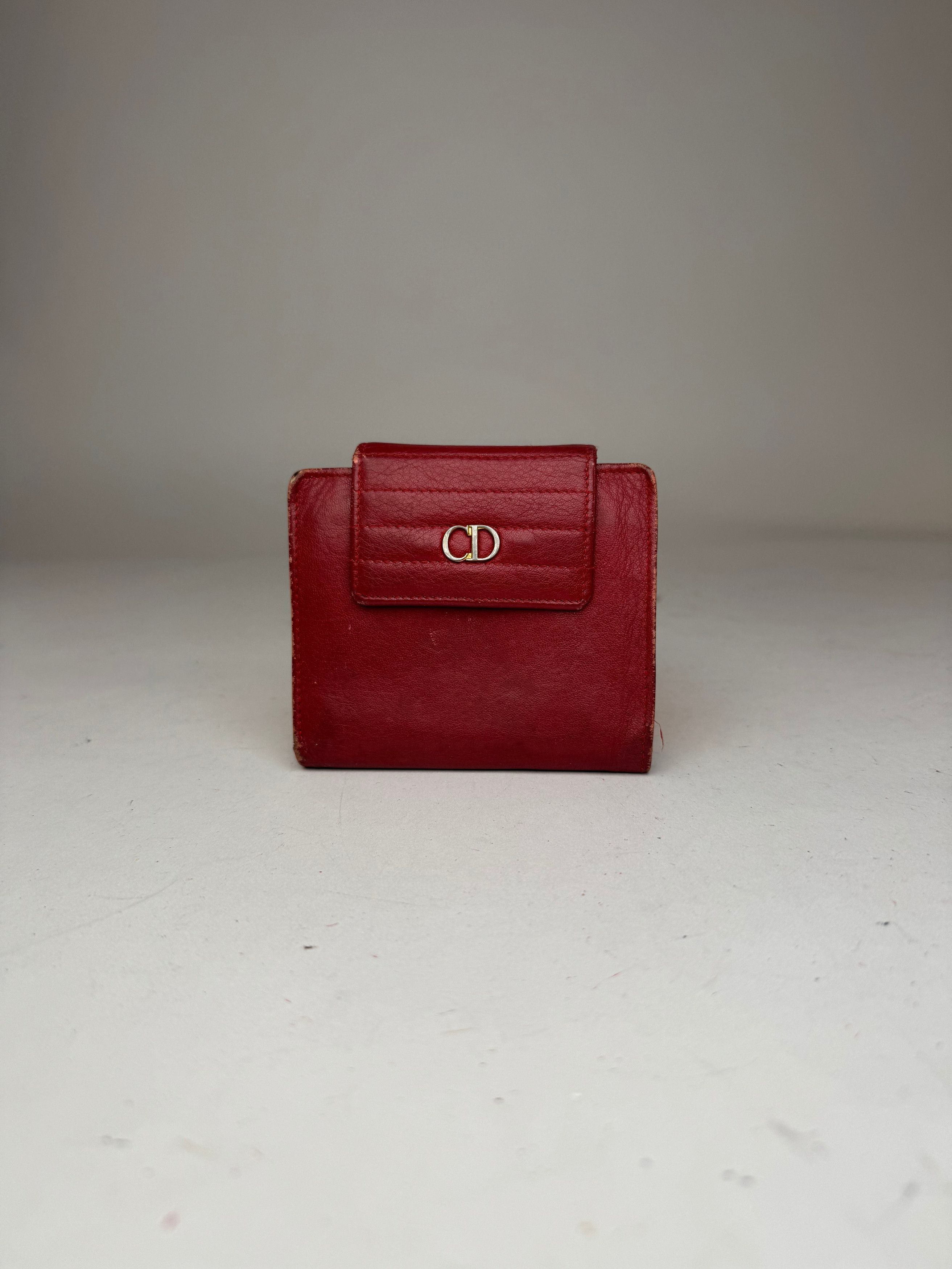 Dior Vintage Leather Wallet Red Size ONE SIZE - 13 Thumbnail