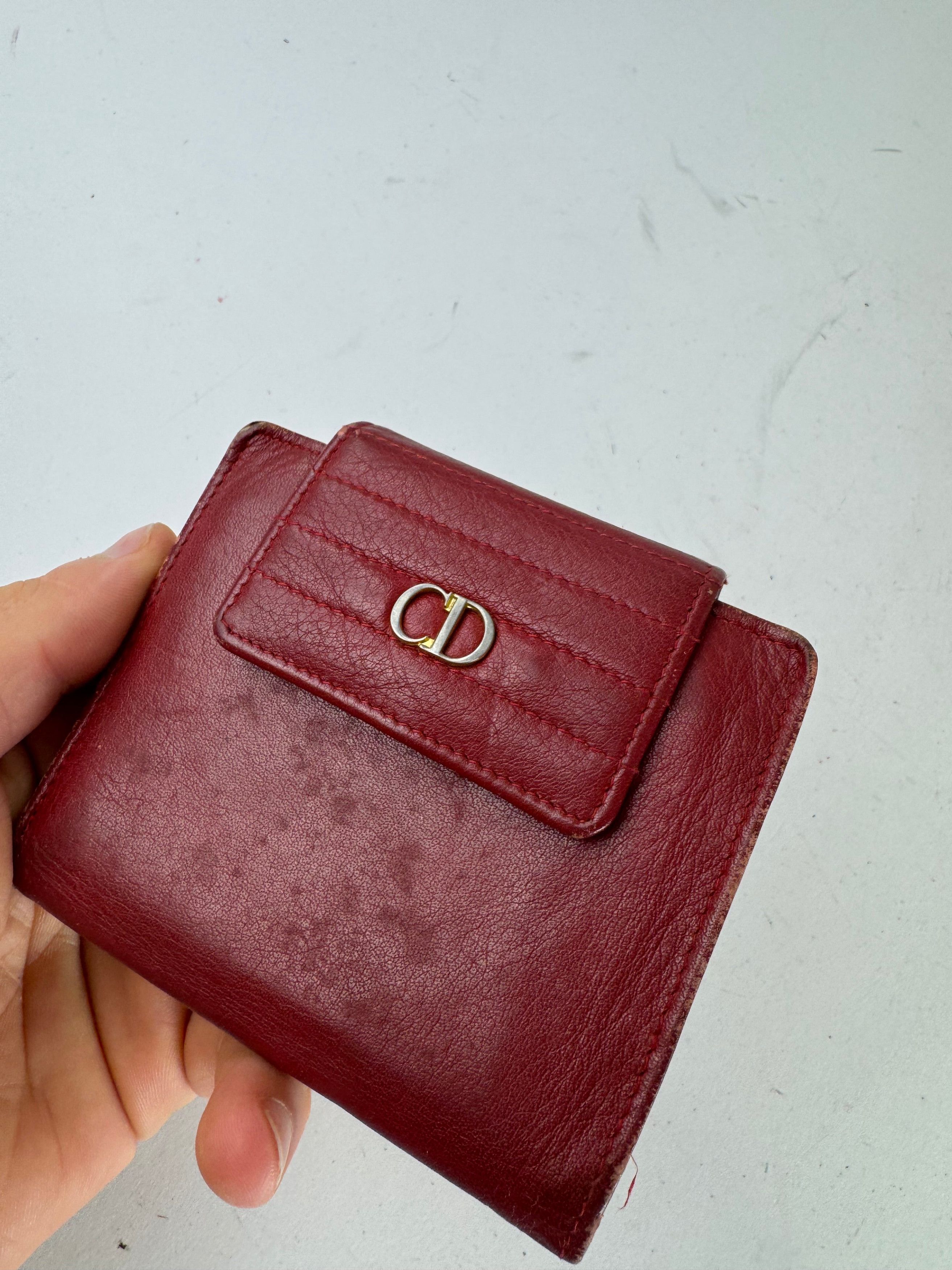 Dior Vintage Leather Wallet Red Size ONE SIZE - 3 Thumbnail
