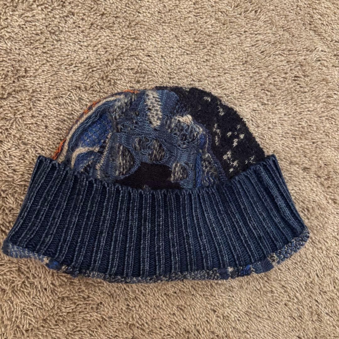 KAPITAL 7G Knit Gaudy Beanie Cap Blue