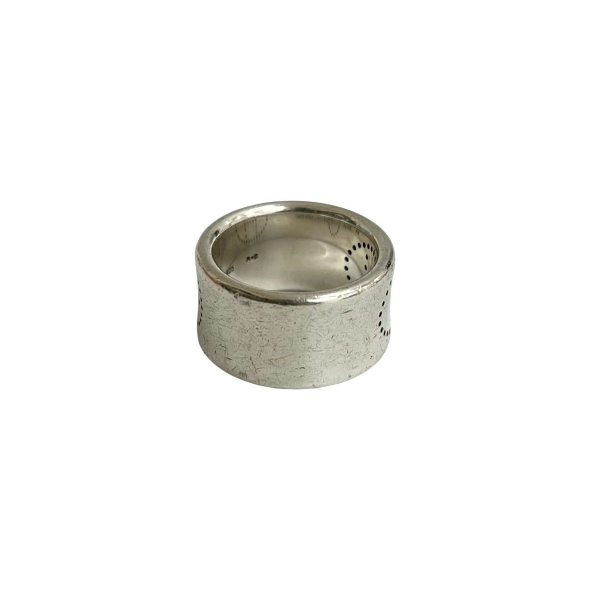 Hermes HERMES Ribbon Logo Punching Silver 925 Ring, Size 9, Women's, 09964 Size ONE SIZE - 4 Thumbnail