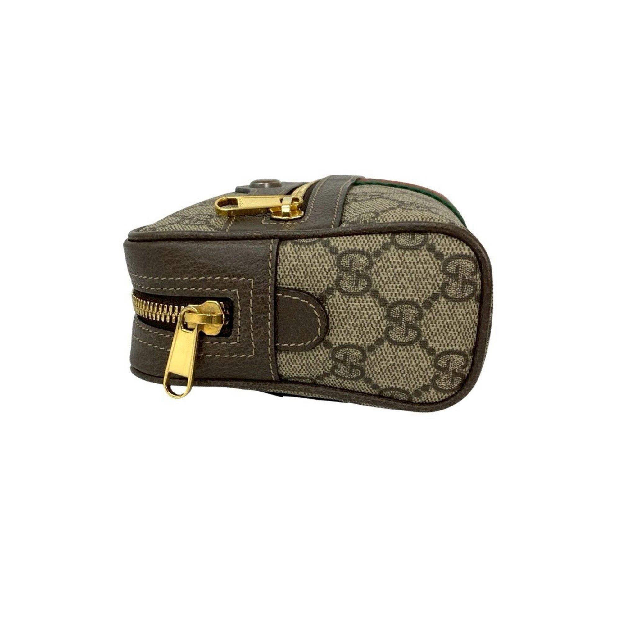 Gucci Nearly unused GUCCI GG Supreme Ophidia leather waist pouch/shoulder bag in brown (f2029) Size ONE SIZE - 5 Thumbnail