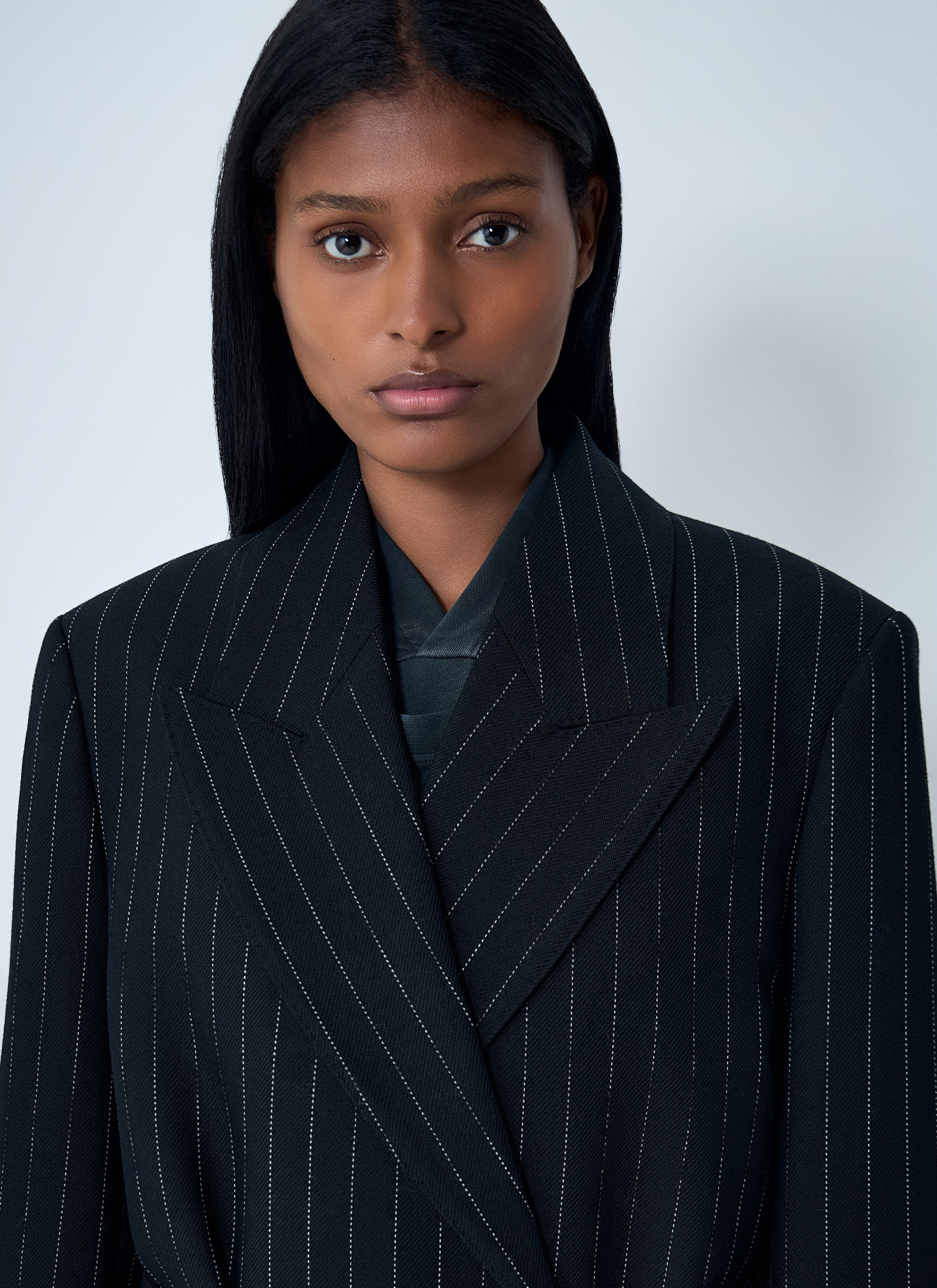 Acne Studios Belted Pinstripe Coat Size S / US 4 / IT 40 - 5 Thumbnail