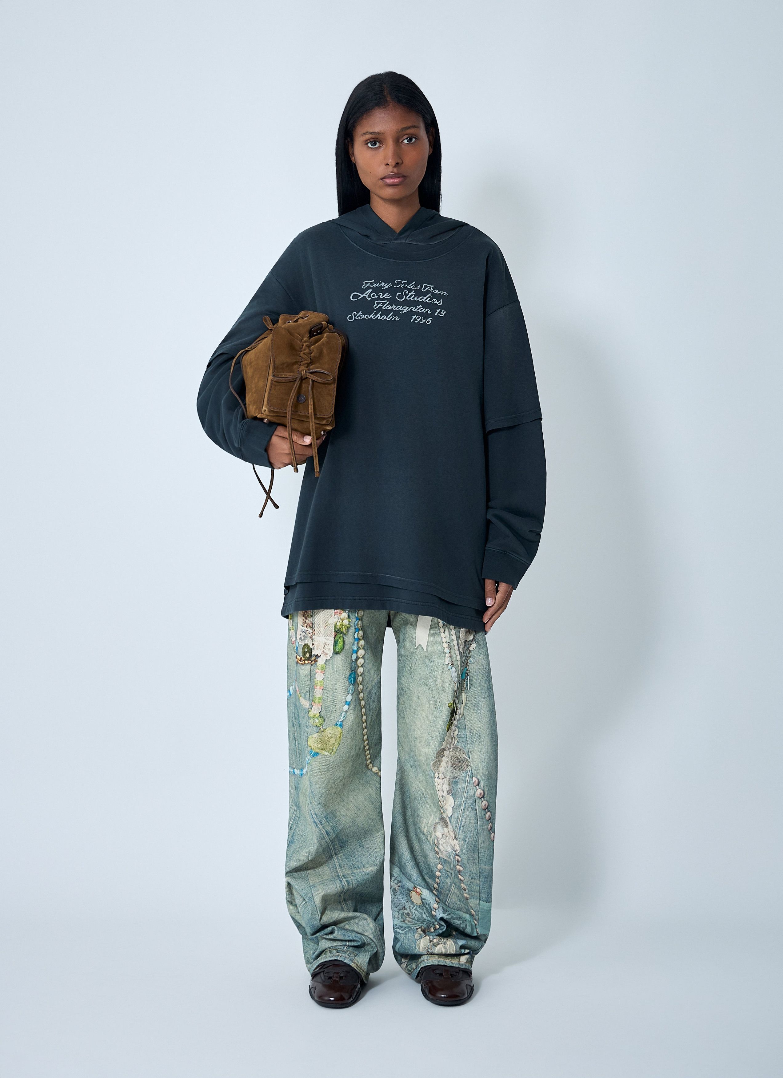 Acne Studios Hooded Logo Motif Sweatshirt Size M / US 6-8 / IT 42-44 - 2 Thumbnail