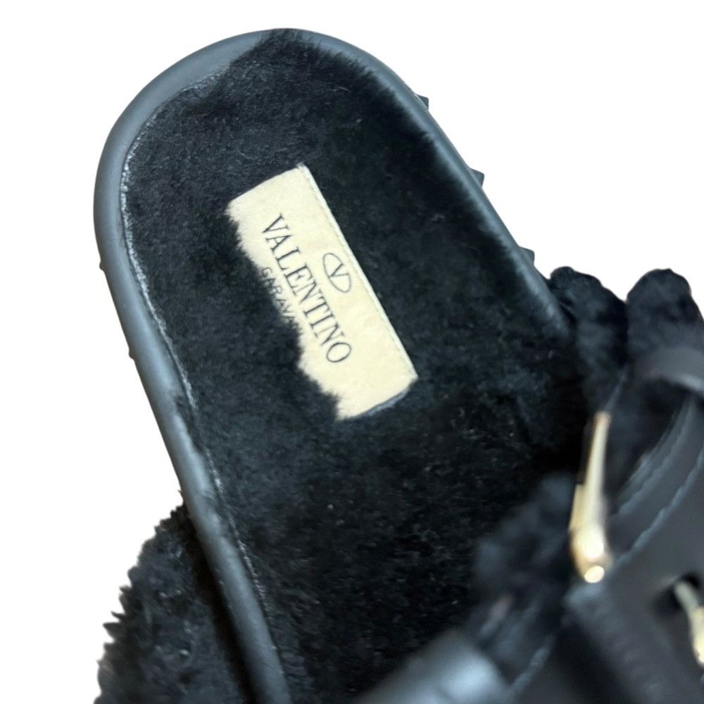 Valentino Valentino Valentino Garavani Rockstud Shearling Sandals Leather Shoes DUTY FREE for USA Size ONE SIZE - 8 Thumbnail