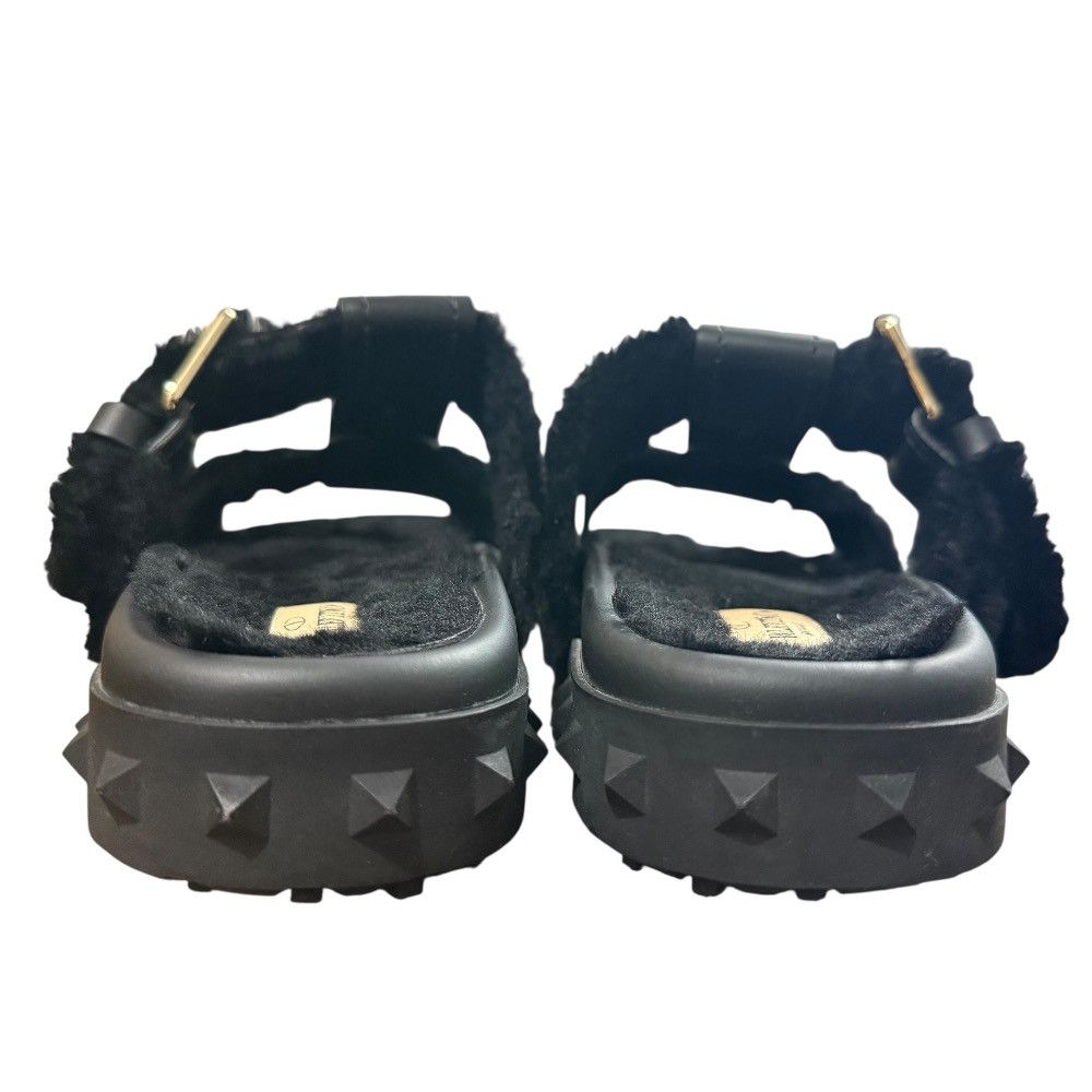 Valentino Valentino Valentino Garavani Rockstud Shearling Sandals Leather Shoes DUTY FREE for USA Size ONE SIZE - 6 Thumbnail