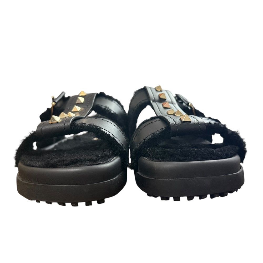 Valentino Valentino Valentino Garavani Rockstud Shearling Sandals Leather Shoes DUTY FREE for USA Size ONE SIZE - 2 Thumbnail