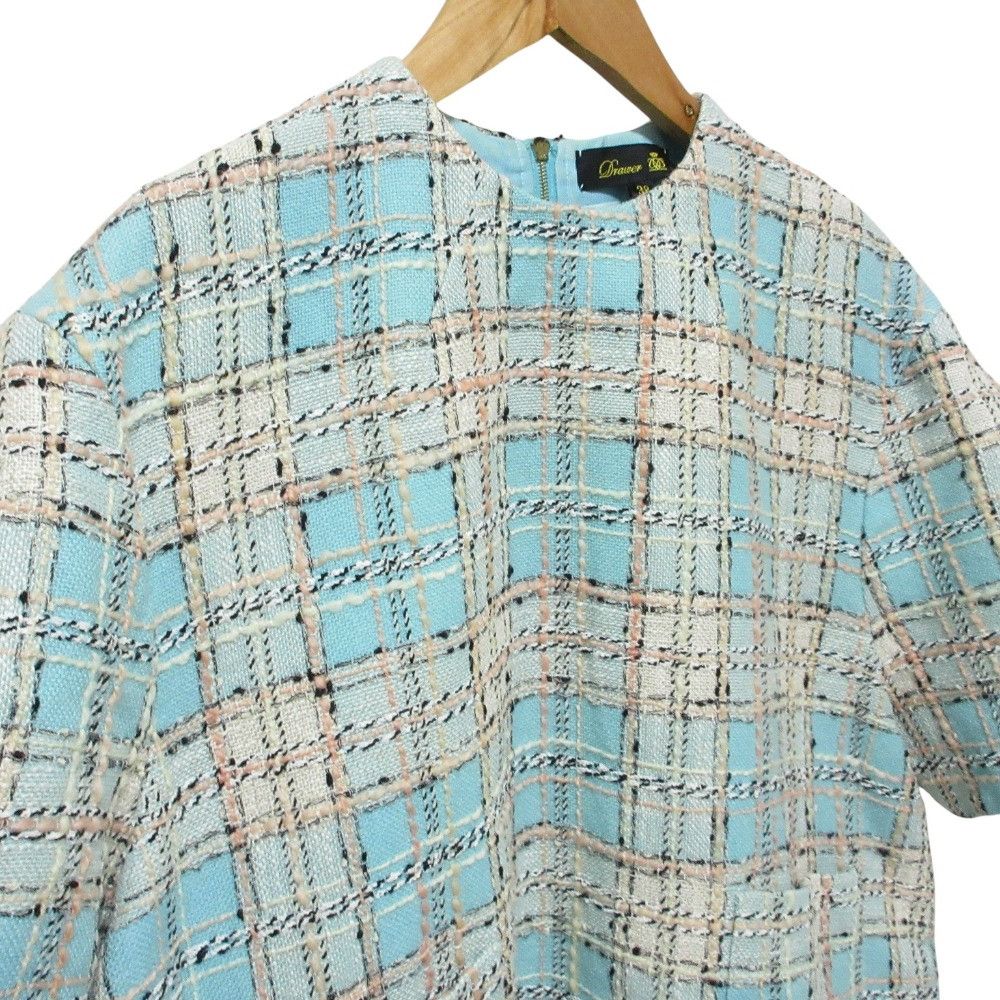 Other Other Drawer Check Tweed Short Sleeve Blouse Others Tops 6521-299-0761 DUTY FREE for USA Size ONE SIZE - 3 Thumbnail