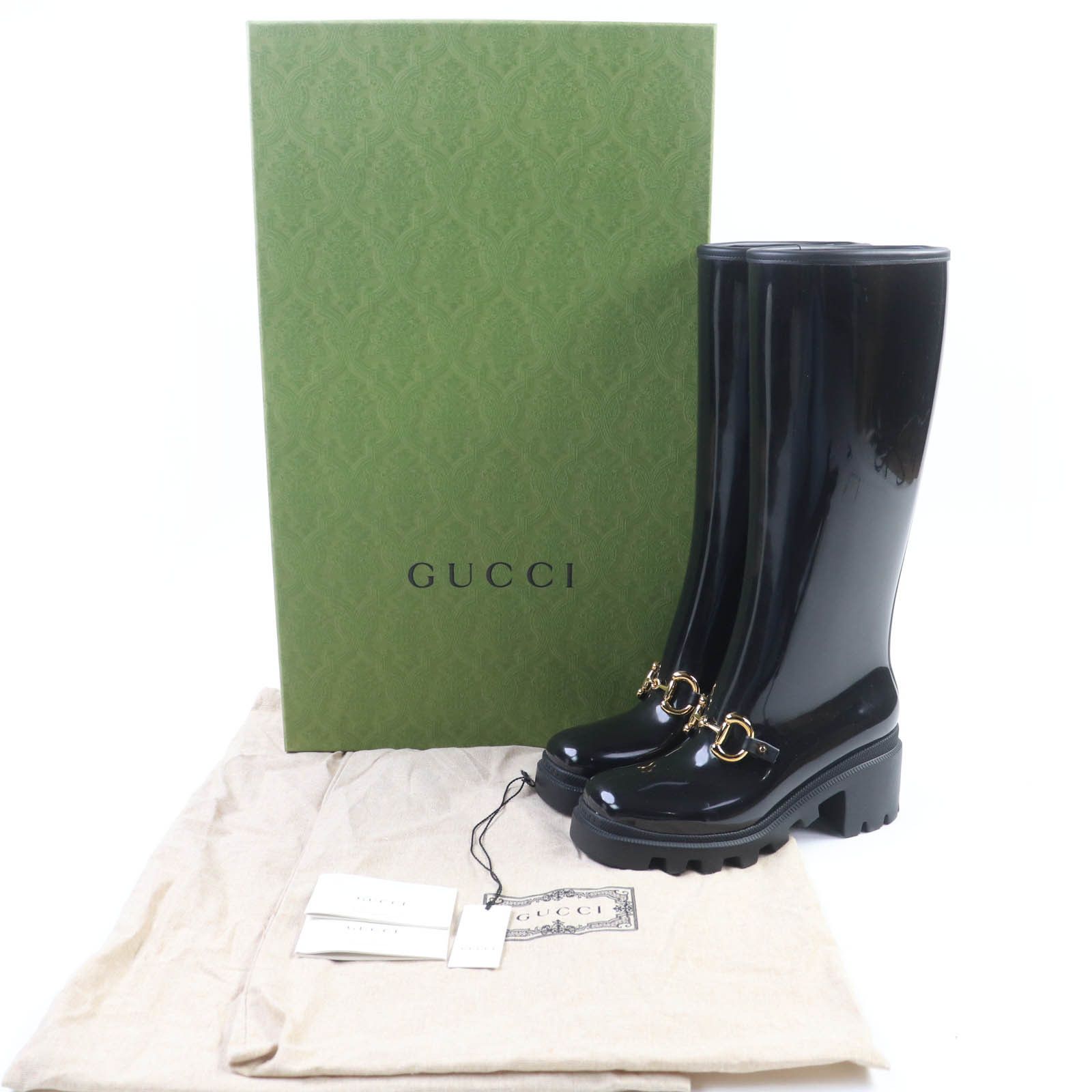 Gucci Gucci Gucci Horsebit Rubber Long Boots Plastic Shoes 659707 DUTY FREE for USA Size ONE SIZE - 2 Thumbnail