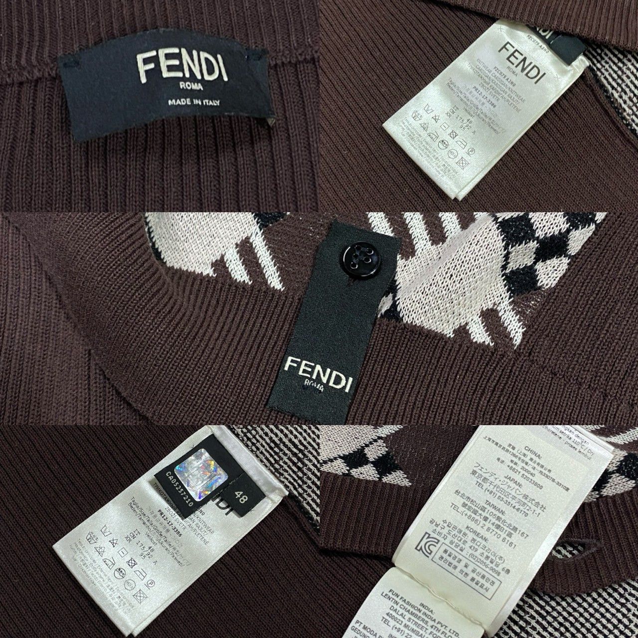 Fendi Fendi Fendi Cotton Cardigan Cotton Tops DUTY FREE for USA Size ONE SIZE - 7 Thumbnail