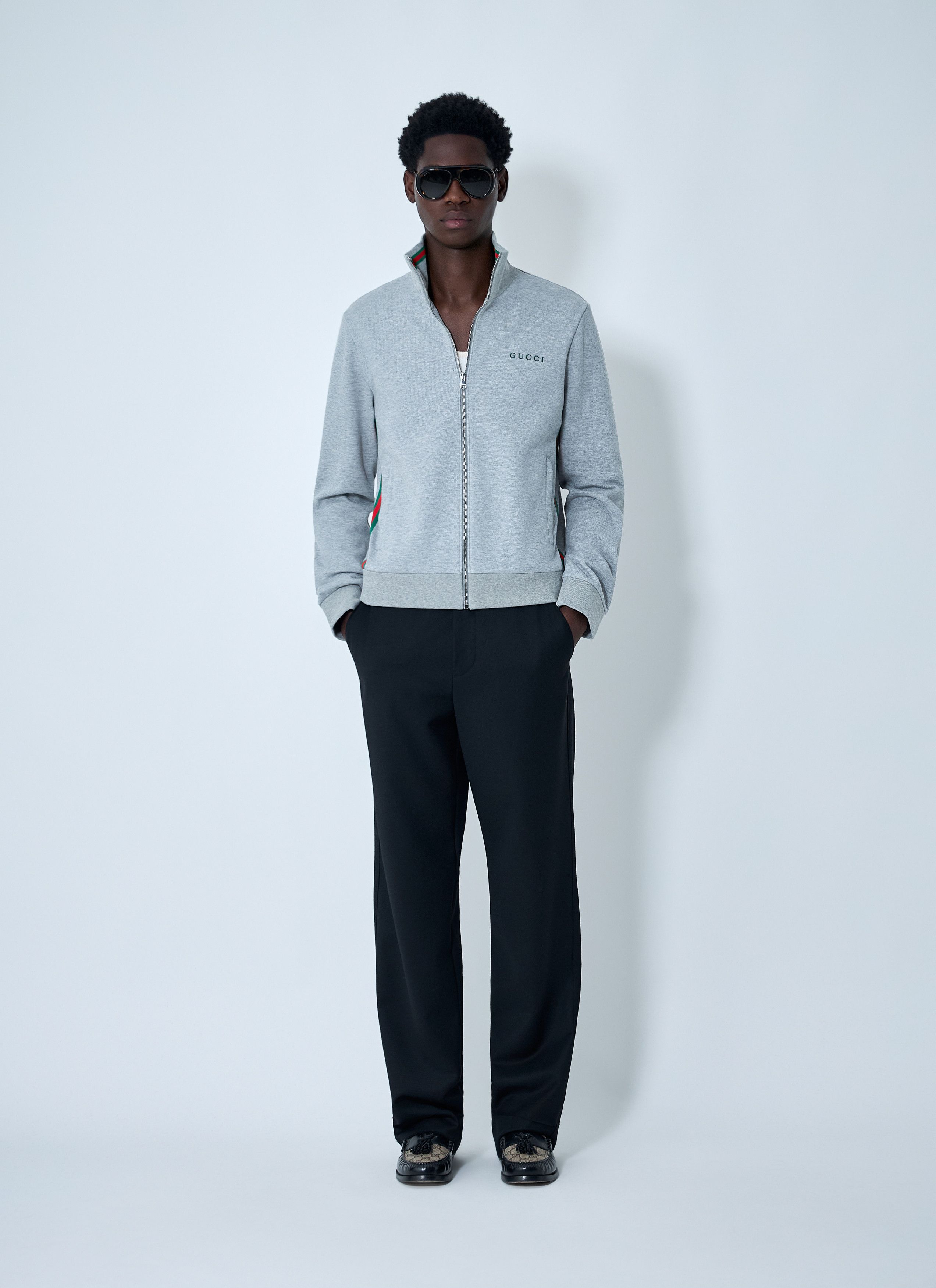Gucci Web Motif Zip-Up Sweatshirt Size US L / EU 52-54 / 3 - 2 Thumbnail