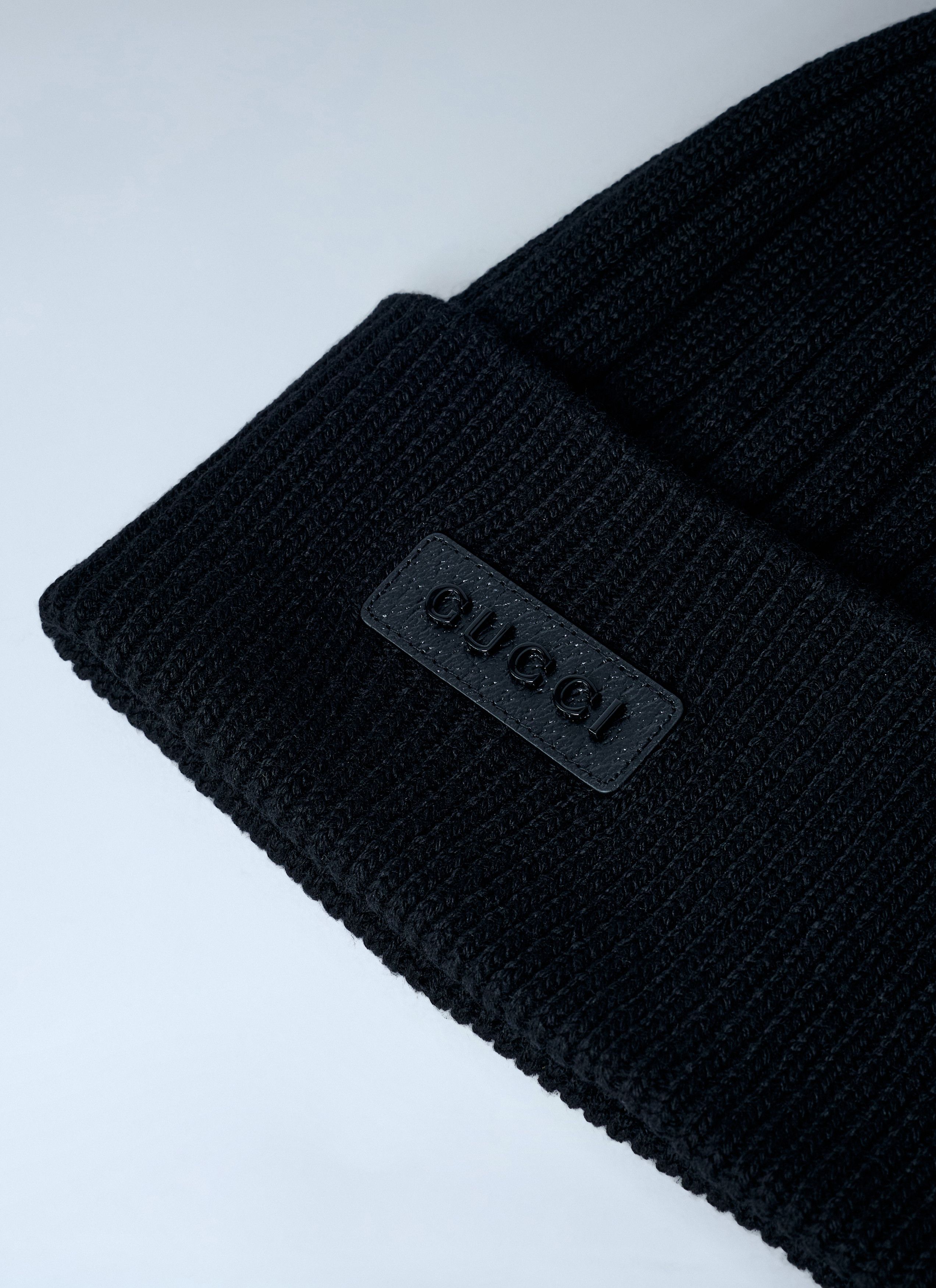 Gucci Logo Motif Beanie Hat Size ONE SIZE - 2 Thumbnail