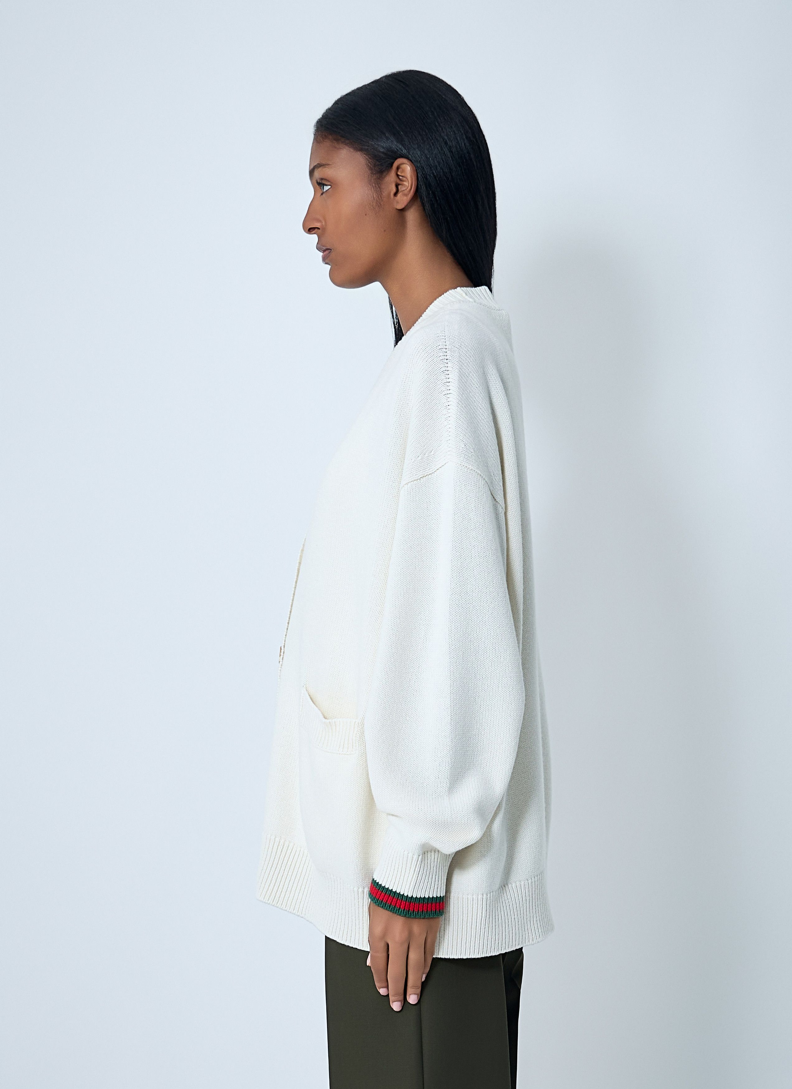 Gucci Web Trim Cardigan Size S / US 4 / IT 40 - 3 Thumbnail