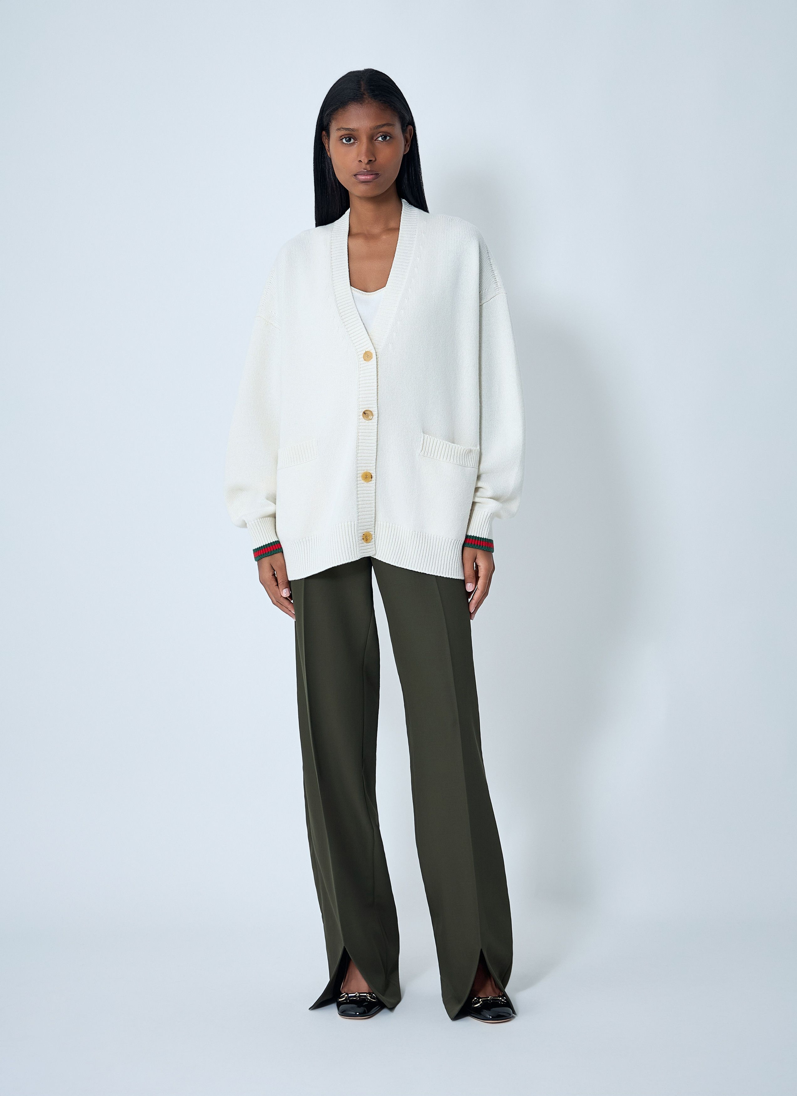 Gucci Web Trim Cardigan Size S / US 4 / IT 40 - 2 Thumbnail