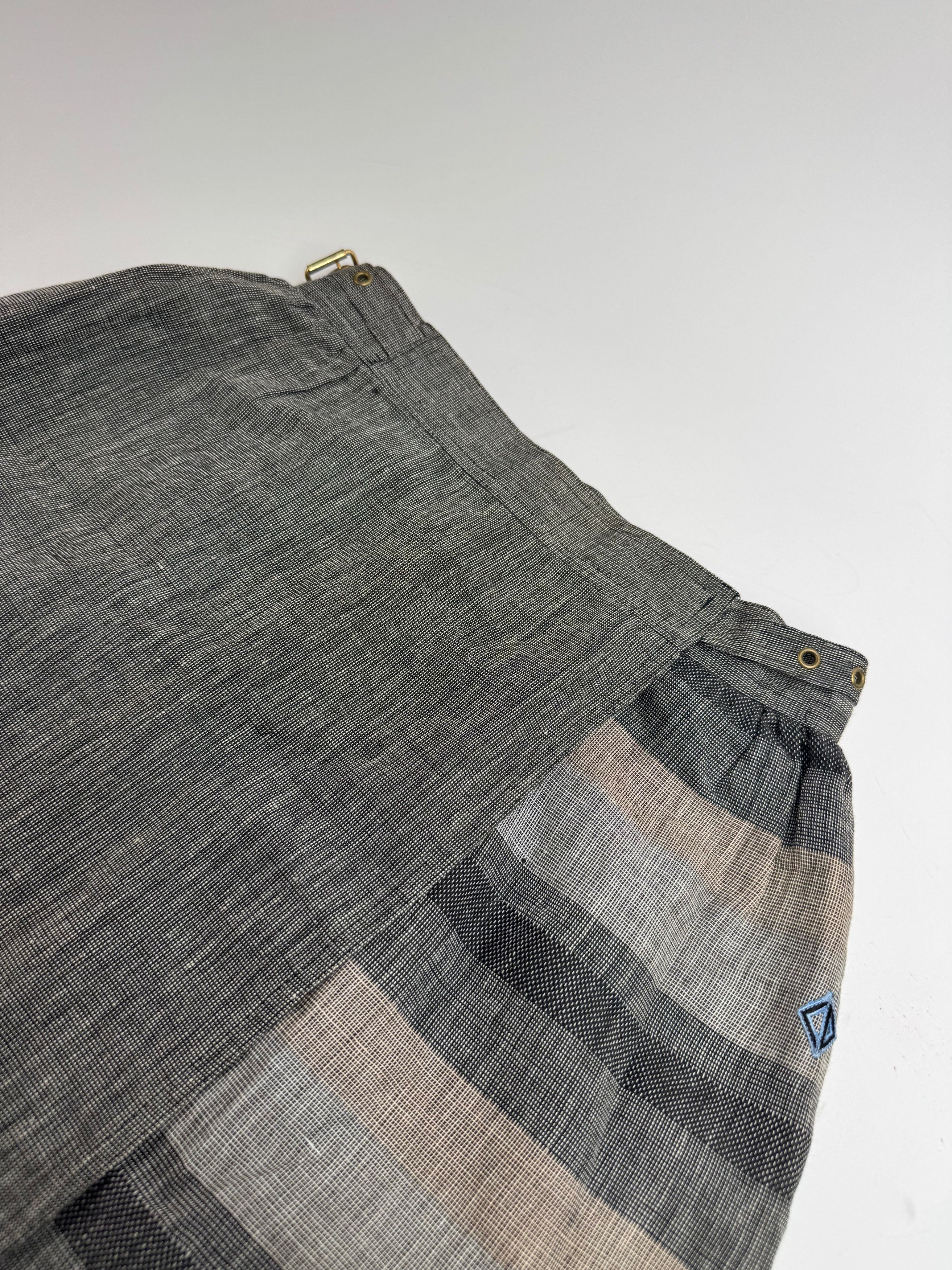 Dior Vintage Asymetric Checked Wool Skirt M Grey Size 30" / US 8 / IT 44 - 5 Thumbnail