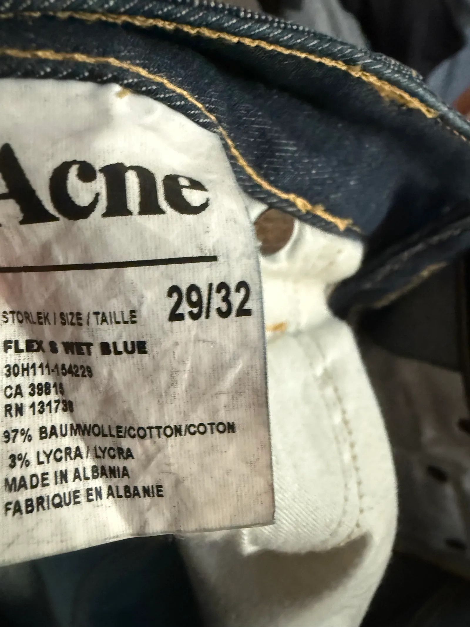 Acne Studios Acne Studios Flex S Wet Blue Jeans Size 29" - 3 Thumbnail