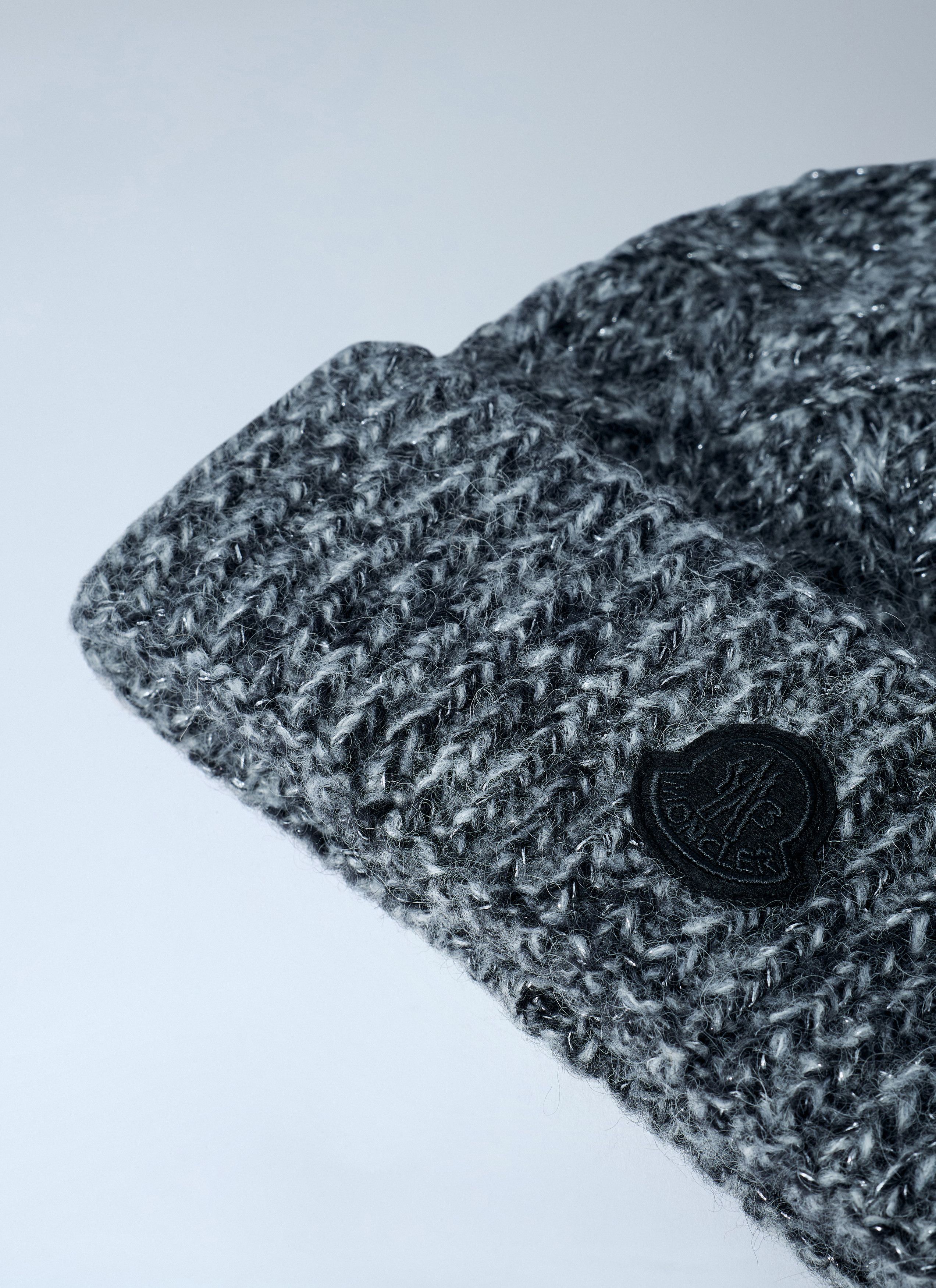 Moncler Logo Motif Beanie Hat Size ONE SIZE - 2 Thumbnail