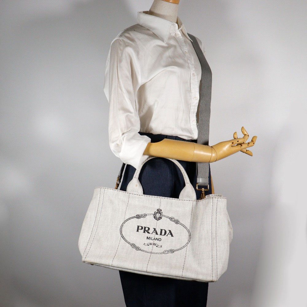 Prada Prada Prada Canapa Denim 2way Handbag Denim Handbag 1BG439 DUTY FREE for USA Size ONE SIZE - 16 Thumbnail