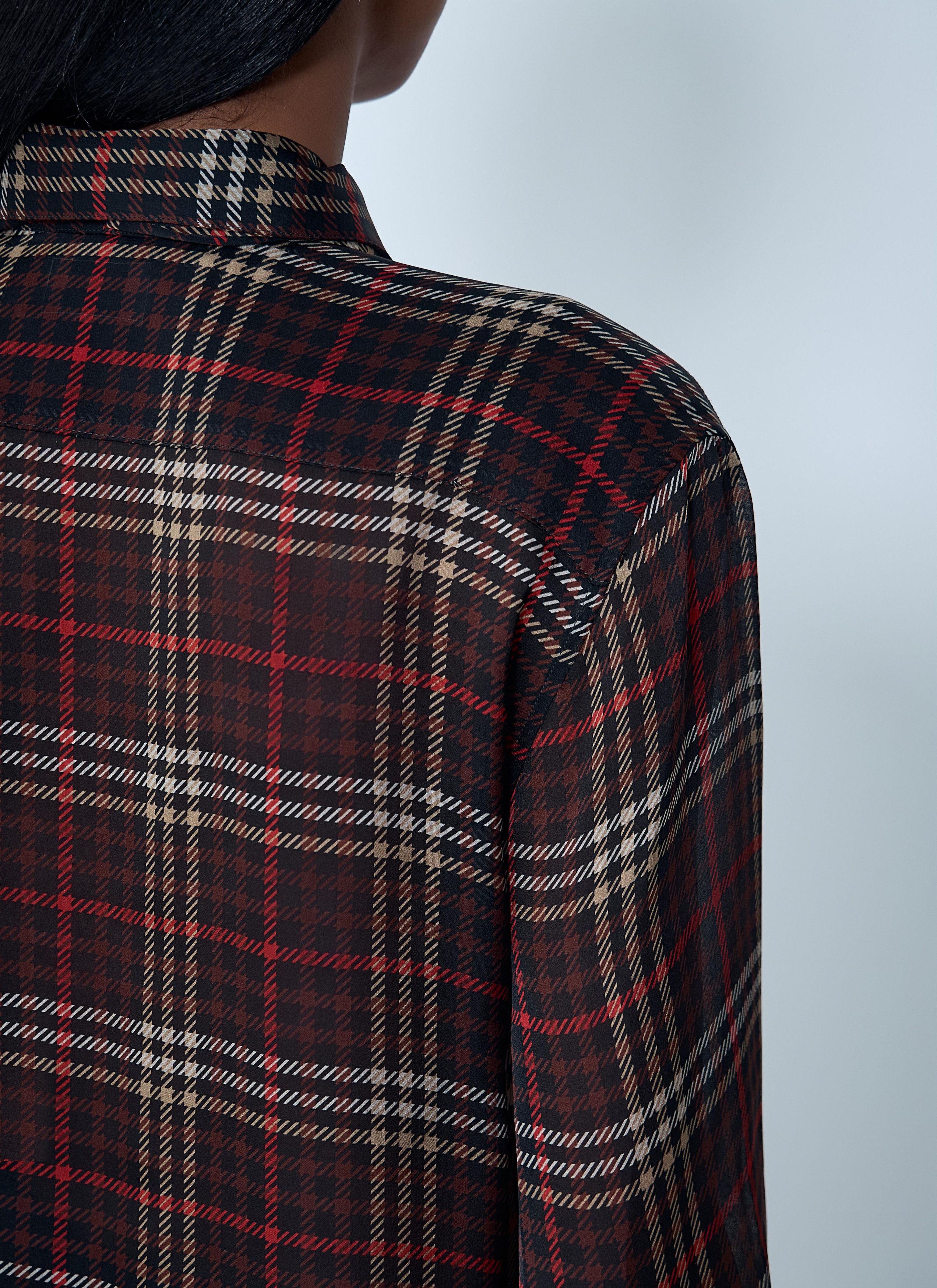 Saint Laurent Paris Tartant Silk Cassandre Shirt Size S / US 4 / IT 40 - 6 Thumbnail