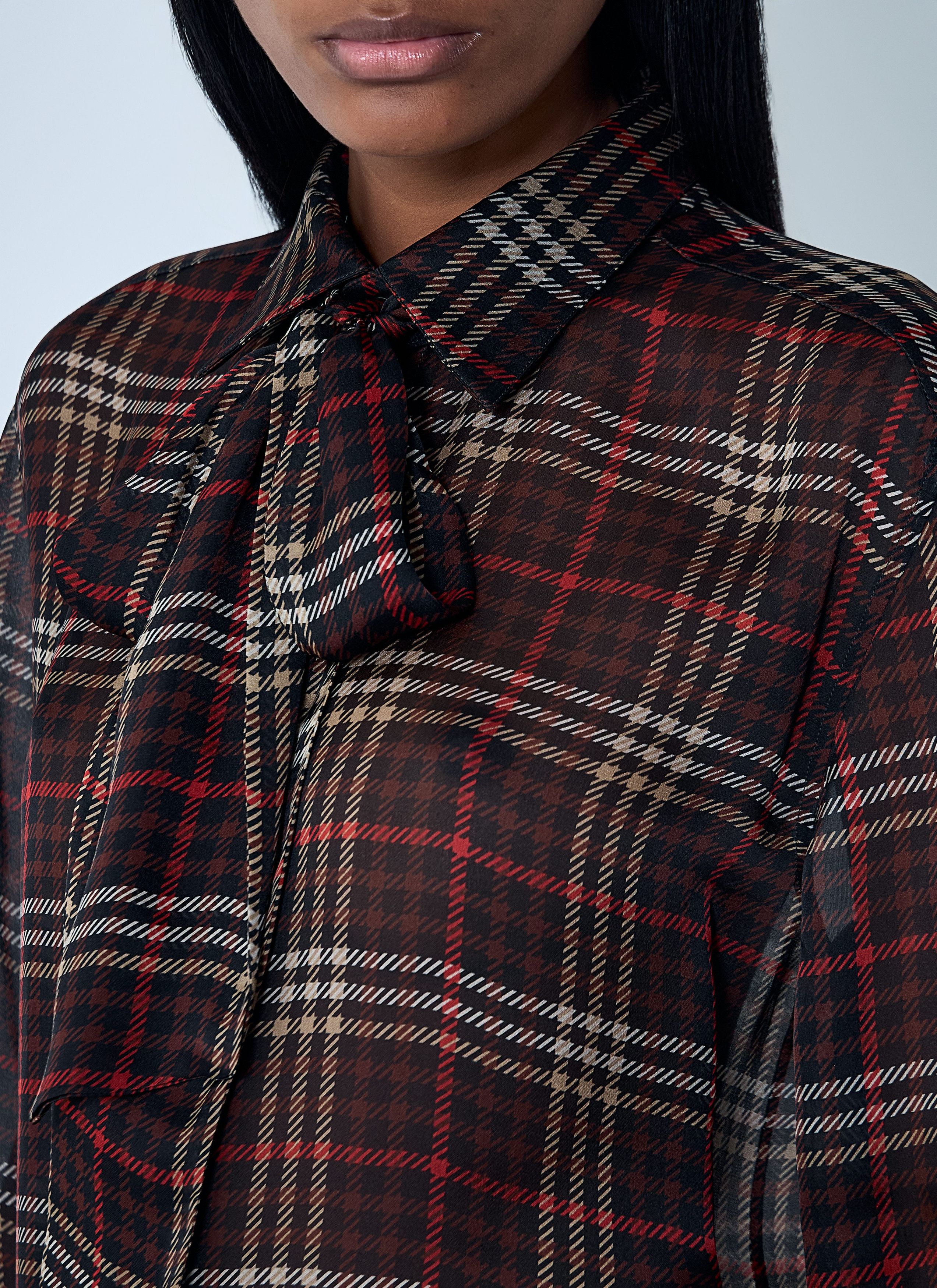 Saint Laurent Paris Tartant Silk Cassandre Shirt Size S / US 4 / IT 40 - 5 Thumbnail