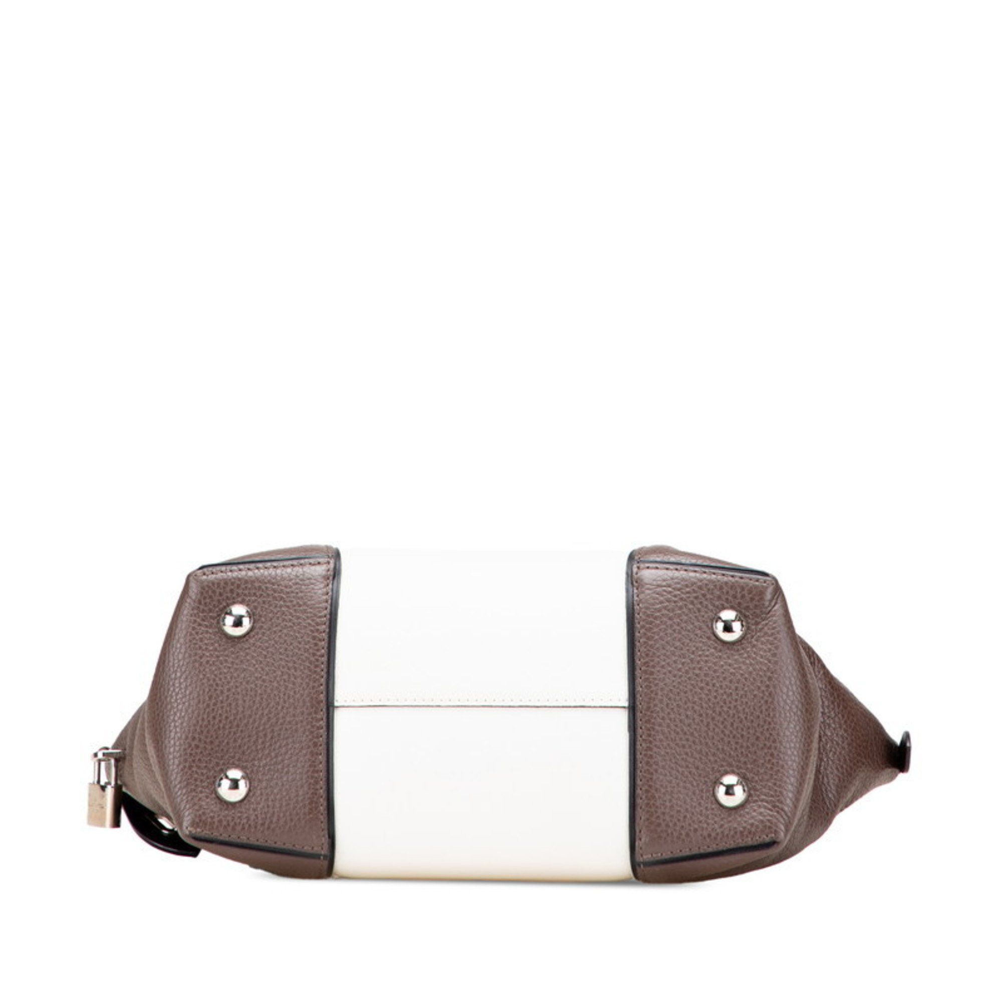 Louis Vuitton Louis Vuitton Parceana Lockit PM Two-Tone Handbag M51066 in Off-White and Dark Brown Taurillon Leather. Women's. LOUIS VUITTON Size ONE SIZE - 3 Thumbnail