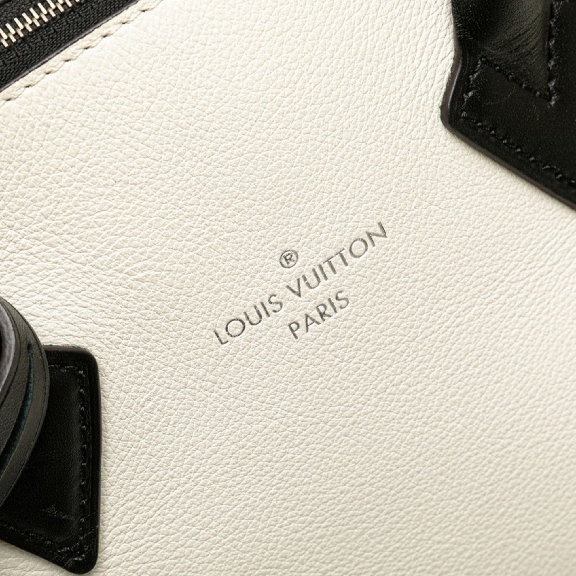Louis Vuitton Louis Vuitton Parceana Lockit PM Two-Tone Handbag M51066 in Off-White and Dark Brown Taurillon Leather. Women's. LOUIS VUITTON Size ONE SIZE - 4 Thumbnail
