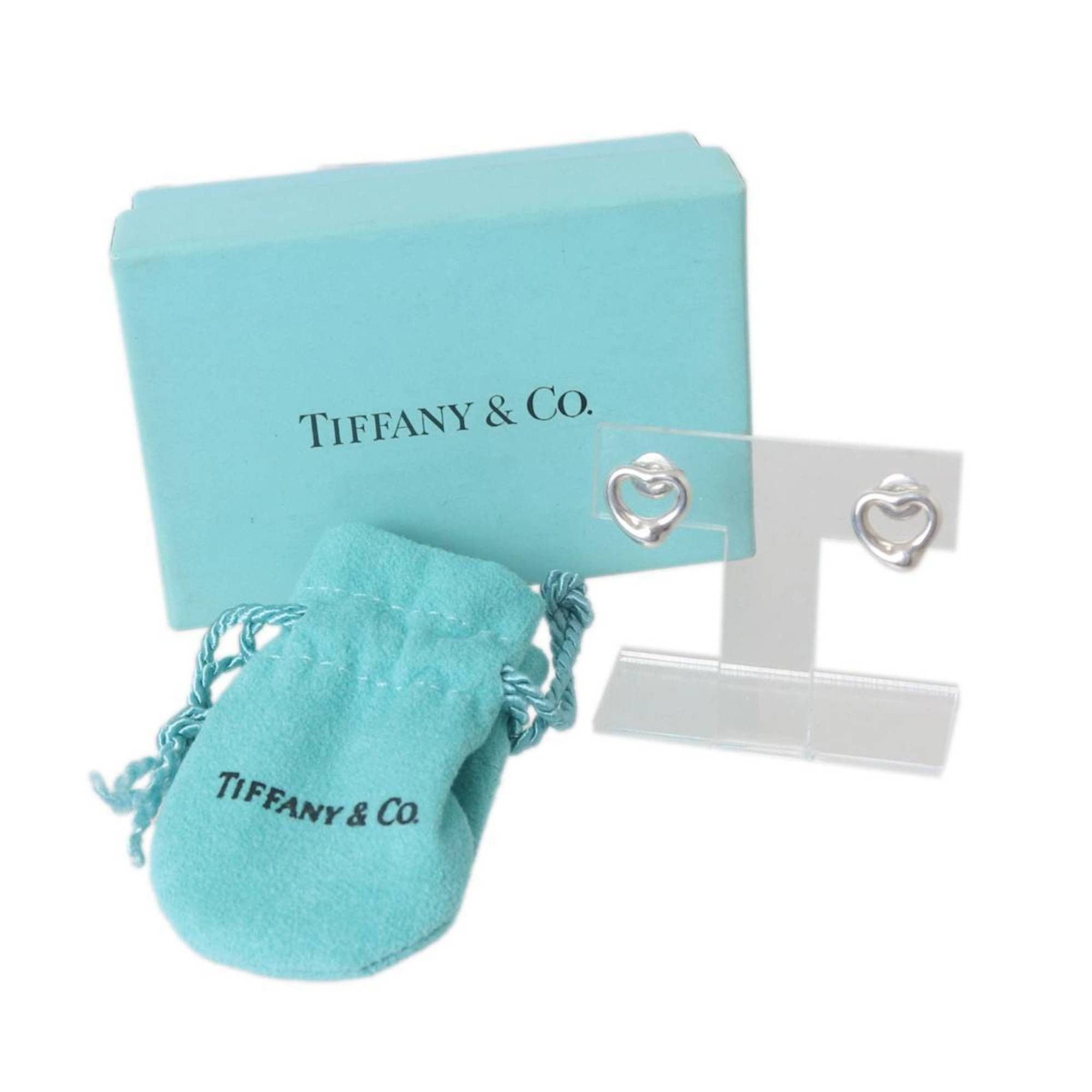 Tiffany & Co. Tiffany & Co. heart earrings in 925 sterling silver, approximately 1.1cm wide x 1cm high, weighing 1g per earring. Size ONE SIZE - 8 Thumbnail
