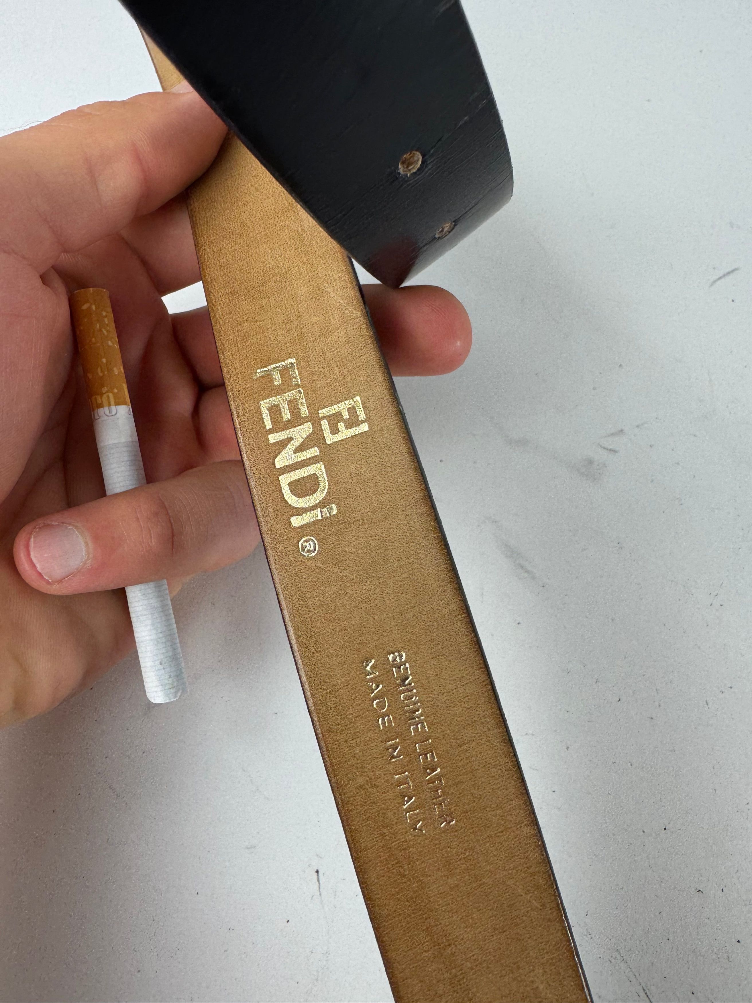 Fendi Vintage Roma Leather belt black Size ONE SIZE - 3 Thumbnail