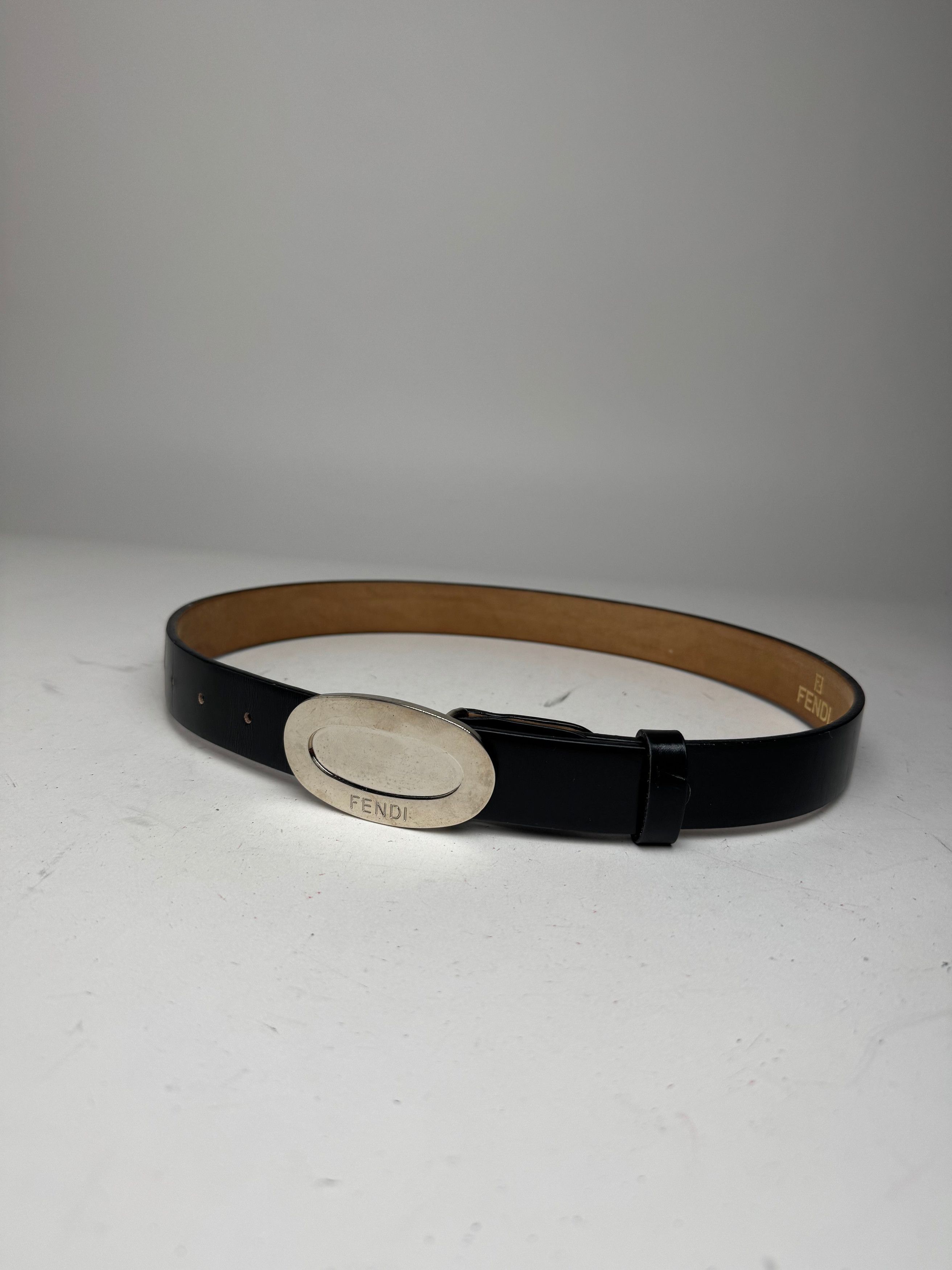 Fendi Vintage Roma Leather belt black Size ONE SIZE - 4 Thumbnail