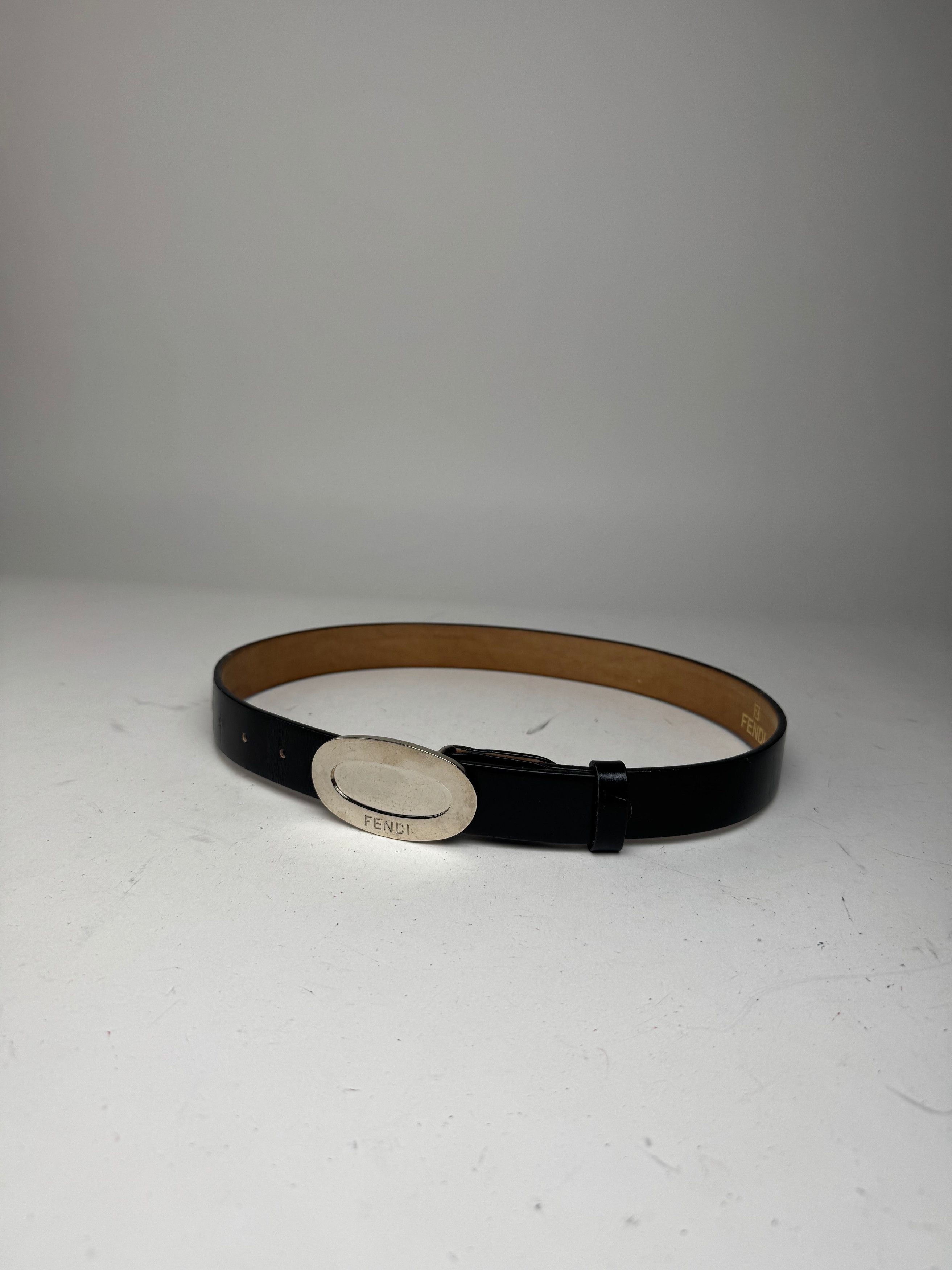 Fendi Vintage Roma Leather belt black Size ONE SIZE - 8 Thumbnail
