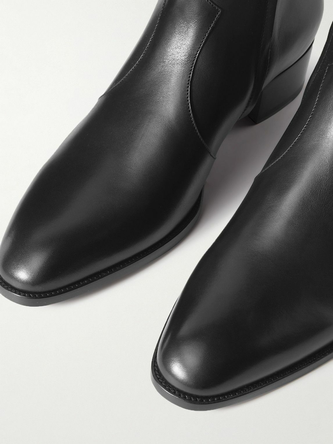 Saint Laurent Paris Wyatt Leather Chelsea Boots Black Size US 10.5 / EU 43-44 - 4 Thumbnail