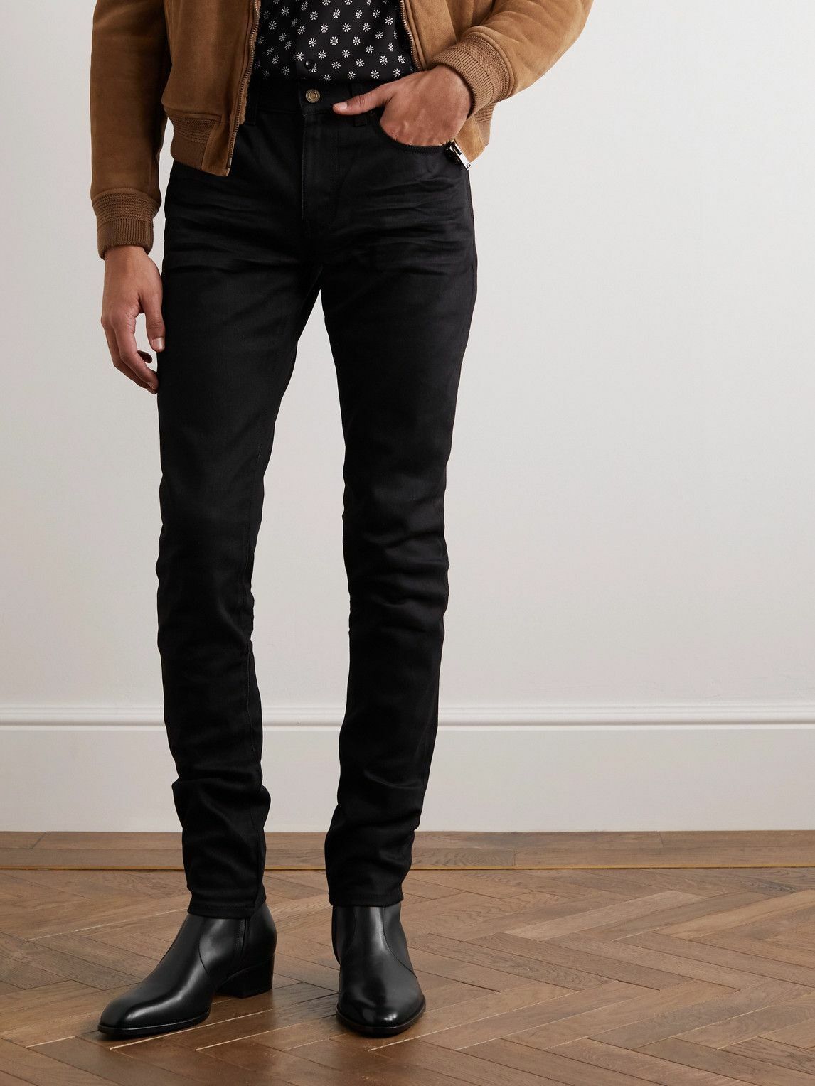 Saint Laurent Paris Wyatt Leather Chelsea Boots Black Size US 10.5 / EU 43-44 - 5 Thumbnail