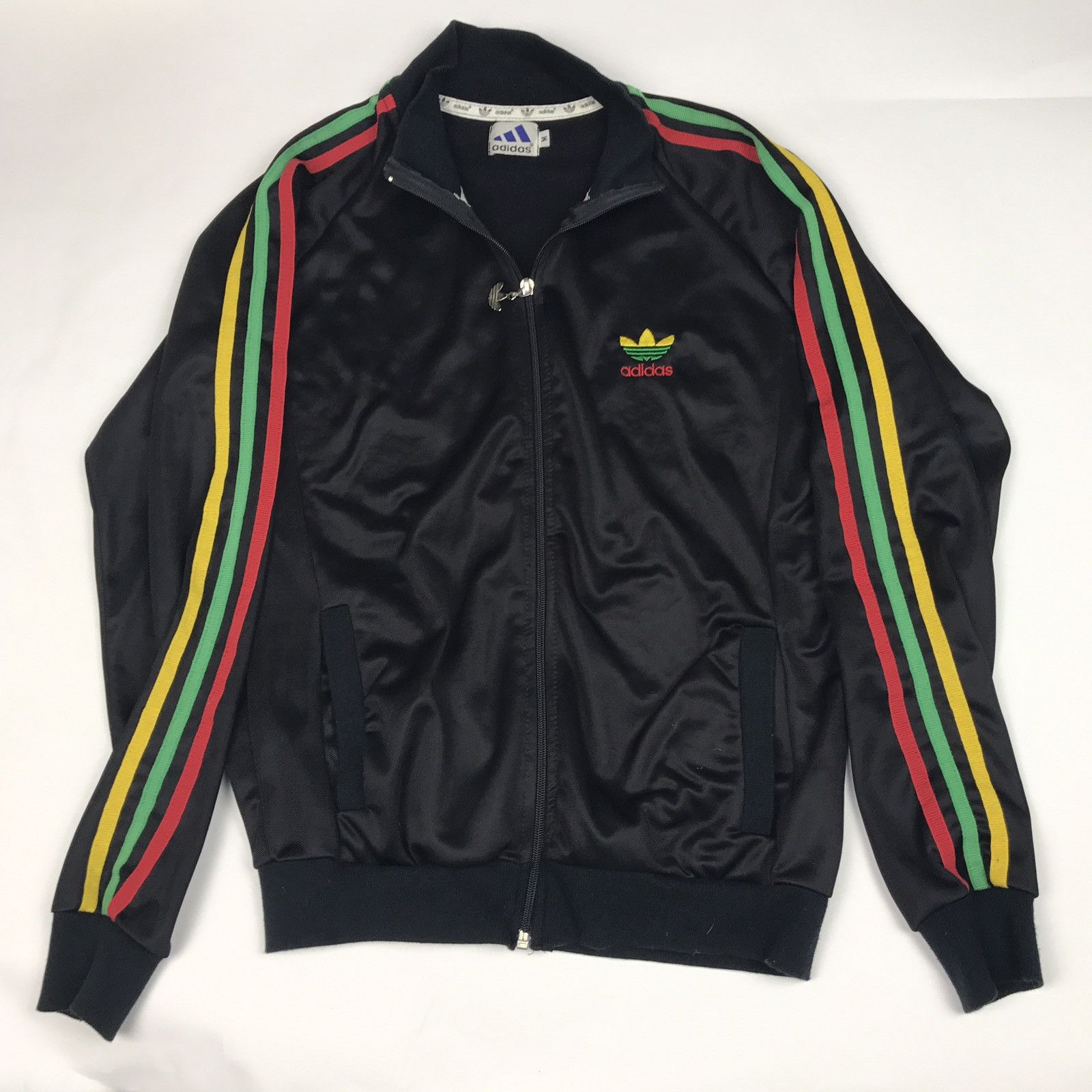 Adidas Vintage Rasta Three Stripe Track Jacket 70s 80s Size US M / EU 48-50 / 2 - 1 Preview