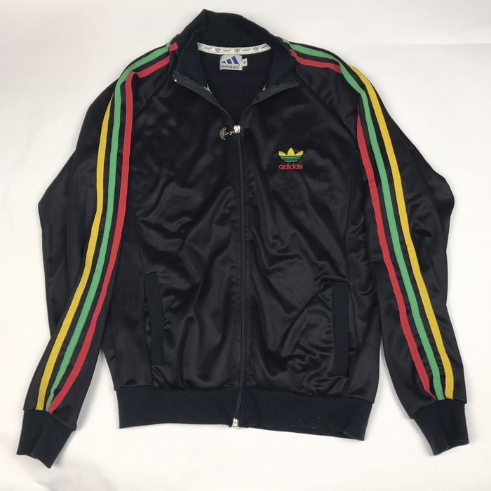 Adidas Vintage Rasta Three Stripe Track Jacket 70s 80s | Grailed