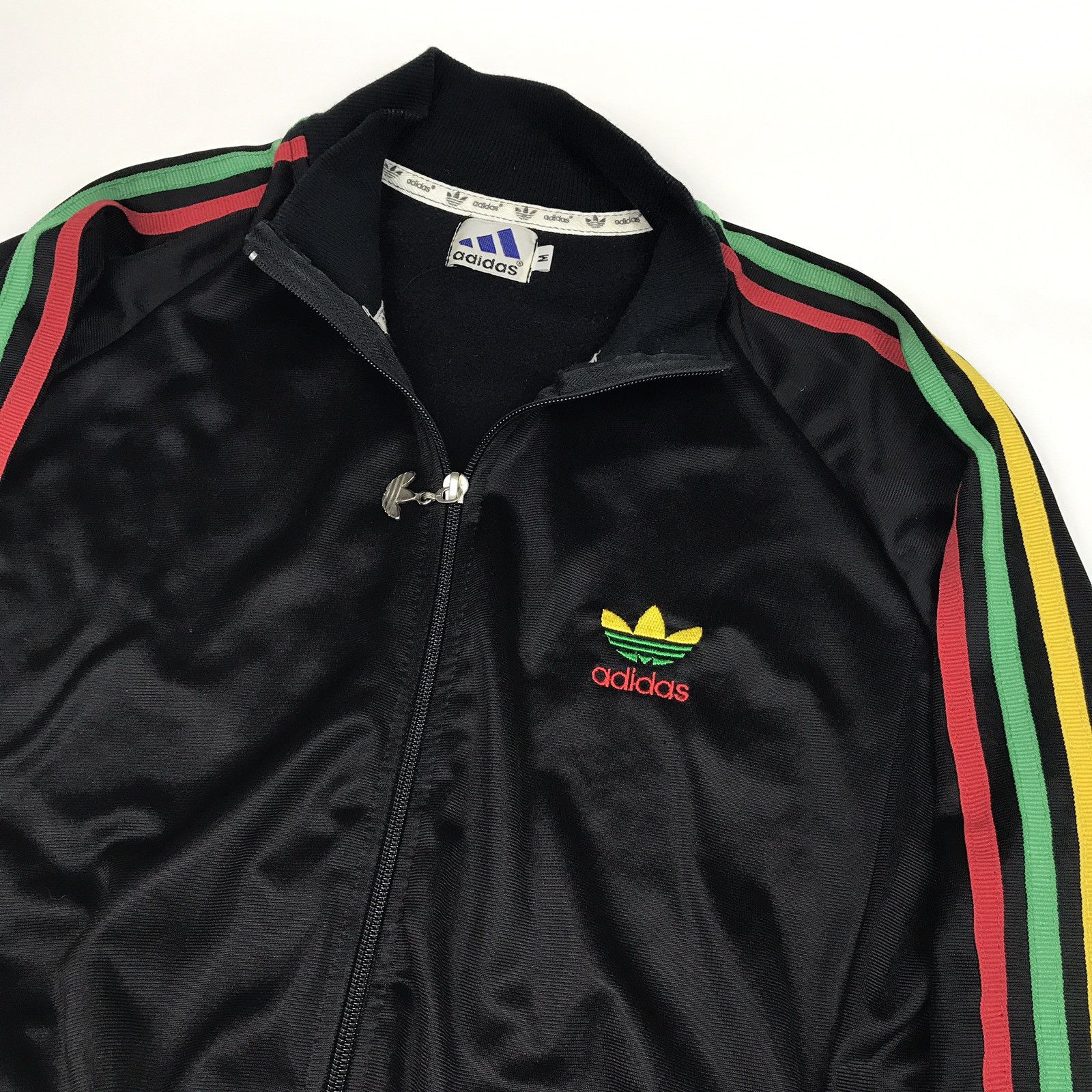 Adidas Vintage Rasta Three Stripe Track Jacket 70s 80s Size US M / EU 48-50 / 2 - 2 Preview