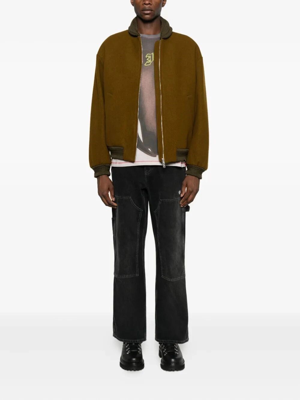 Off-White `Gothic Ow` Flare Carpenter Jeans Size US 31 - 2 Thumbnail
