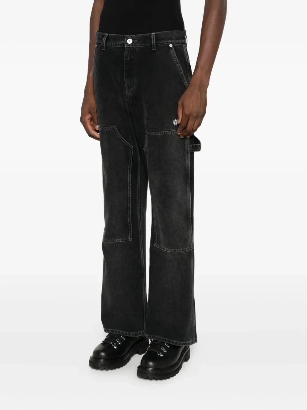 Off-White `Gothic Ow` Flare Carpenter Jeans Size US 31 - 5 Thumbnail