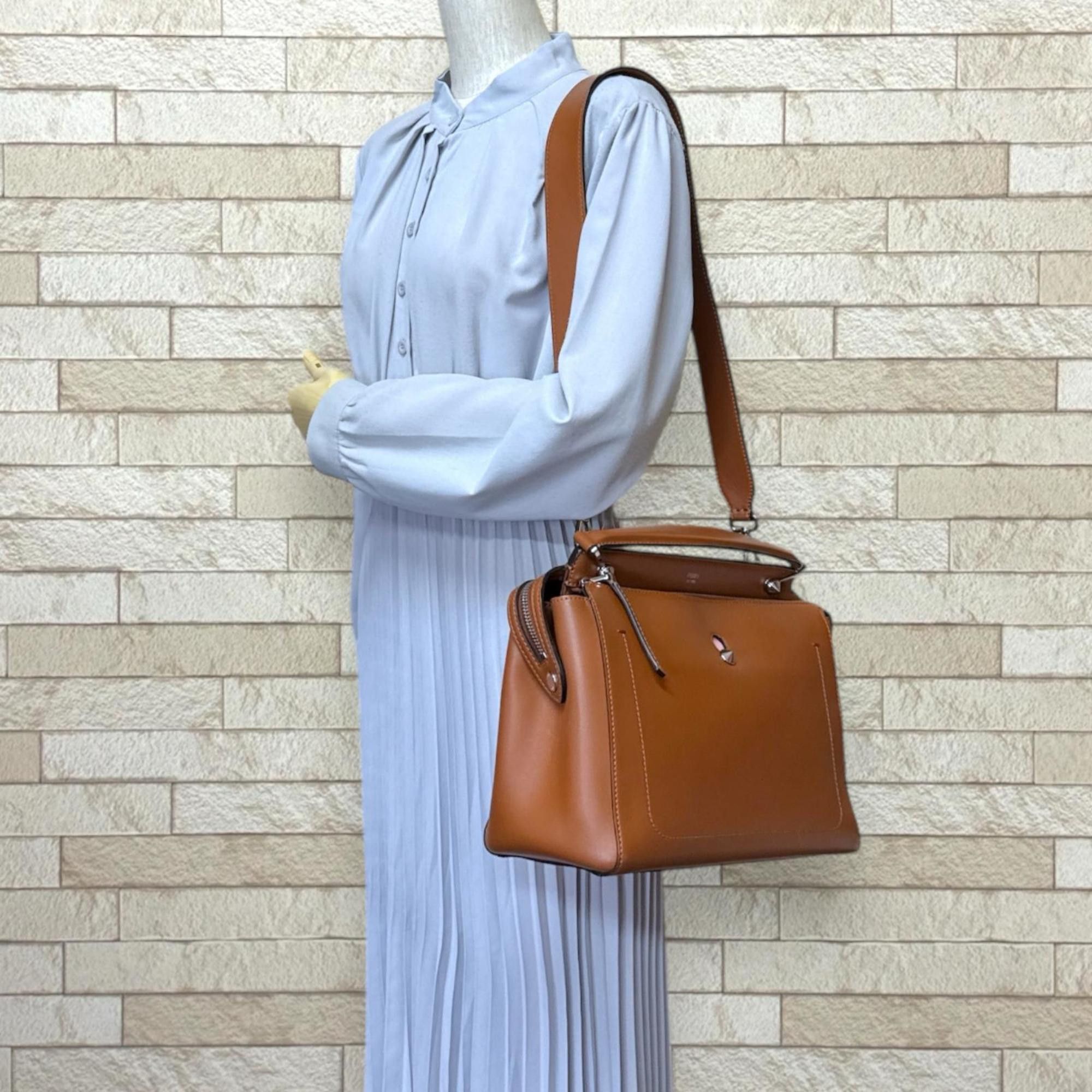 Fendi Fendi.com Fendi Leather Shoulder Bag 8BN293 Brown Women's FENDI 2-Way Size ONE SIZE - 3 Thumbnail