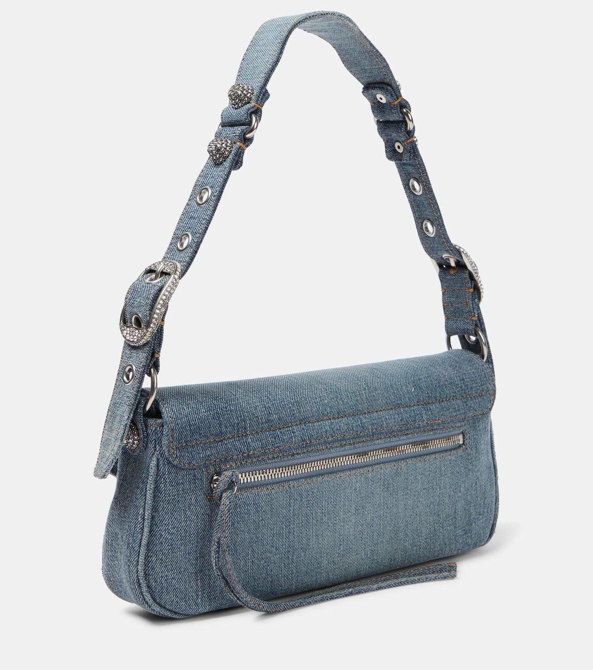 Balenciaga Le Cagole denim shoulder bag with rhinestones Size ONE SIZE - 2 Thumbnail