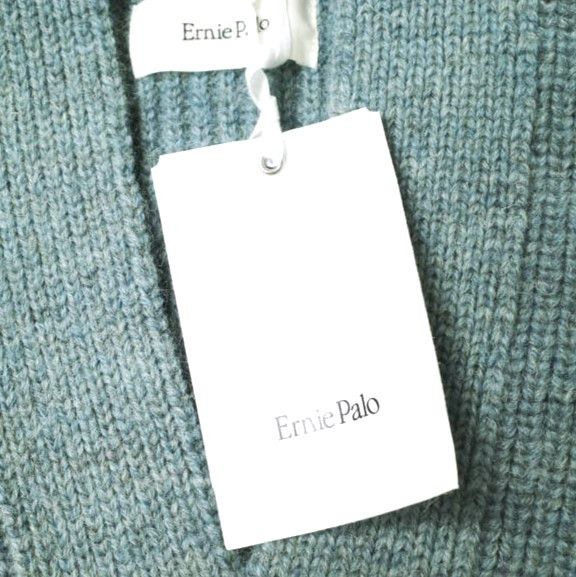 Other Other Ernie Palo SHETLAND WOOL RIB MIDDLE CARDIGAN Wool Cardigan Natural Material Tops EP08KN01 DUTY FREE for USA Size ONE SIZE - 3 Thumbnail
