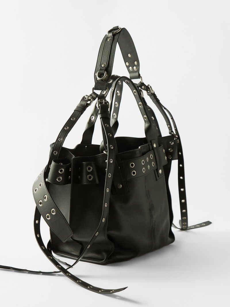 Balenciaga Emo Eyelet-Embellished Leather Tote Bag Size ONE SIZE - 2 Thumbnail