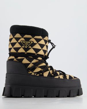 Prada Prada Brown & Black Triangle Logo Padded Apres-Ski Boots Visit Size US 8 / IT 38 - 3 Thumbnail