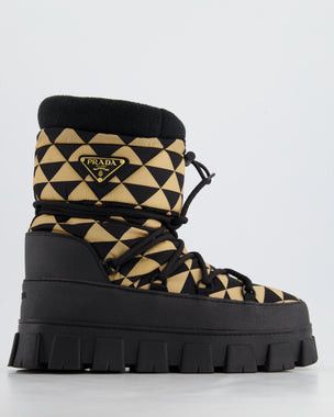 Prada Prada Brown & Black Triangle Logo Padded Apres-Ski Boots Visit Size US 11 / IT 41 - 3 Thumbnail