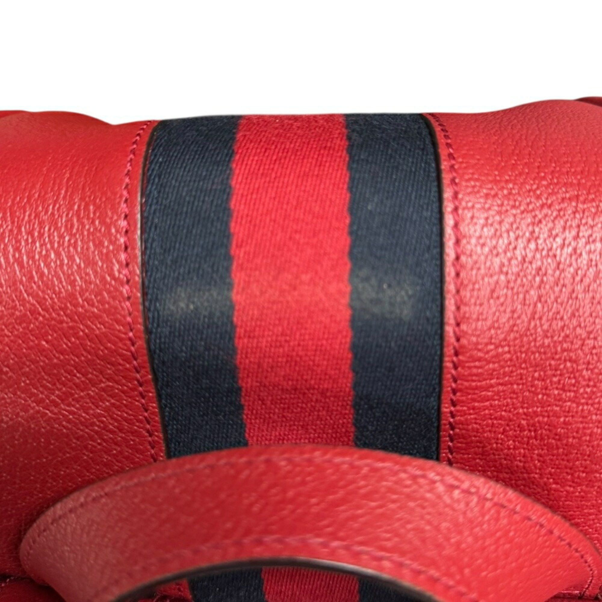 Gucci Gucci Web Stripe Medium Ophidia Backpack/Daypack, Leather, 598140, Women's Size ONE SIZE - 8 Thumbnail