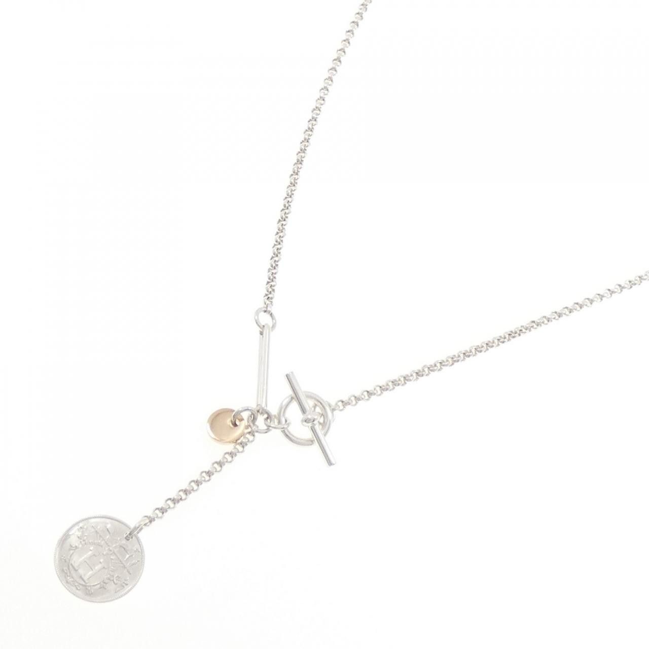 Hermes Hermes Hermes Ex-Libris 925 Silver 750 Pink Gold Necklace Metal Necklace DUTY FREE for USA Size ONE SIZE - 2 Thumbnail