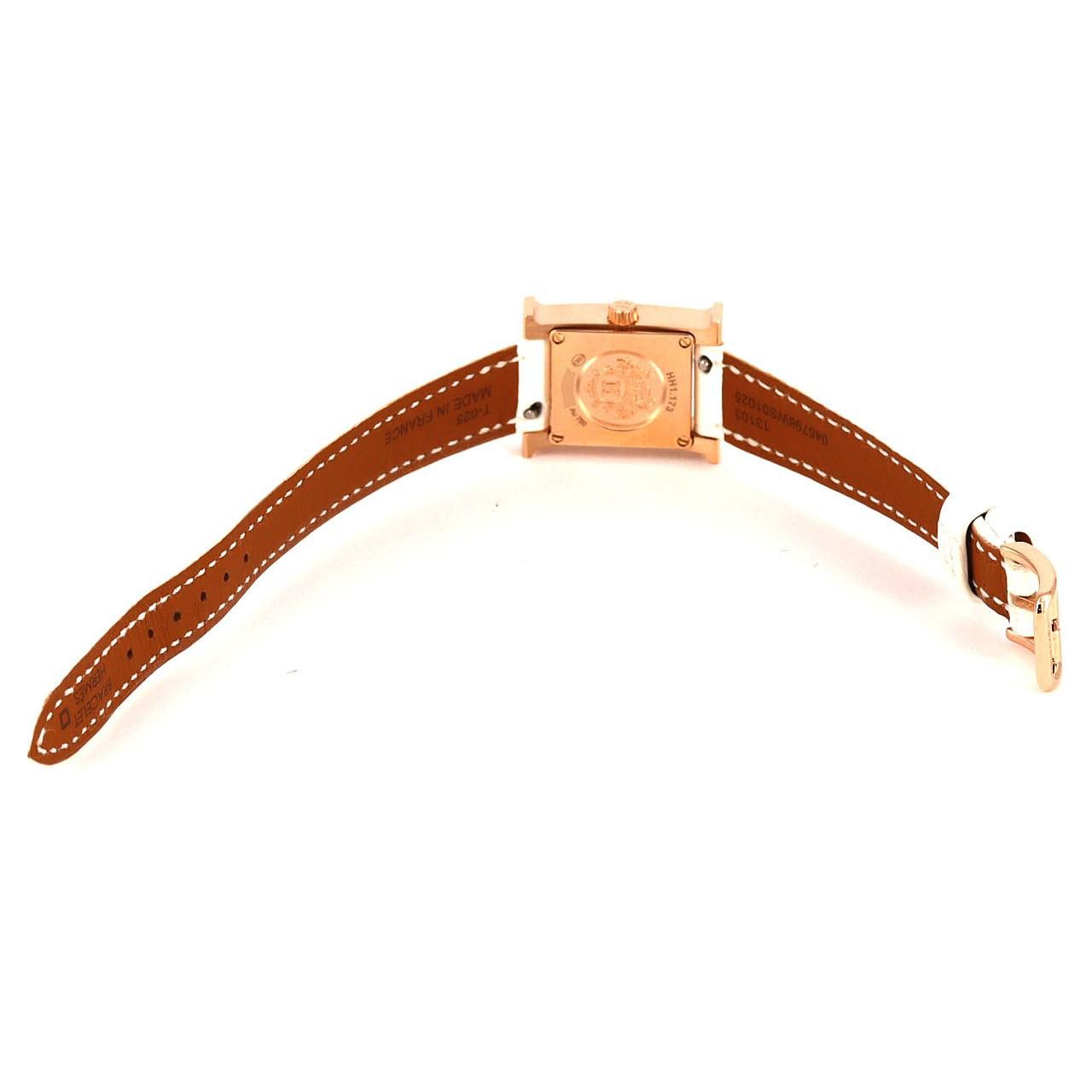Hermes Hermes Hermes H Watch Pink Gold Watch Crocodile skin Quartz DUTY FREE for USA Size ONE SIZE - 8 Thumbnail