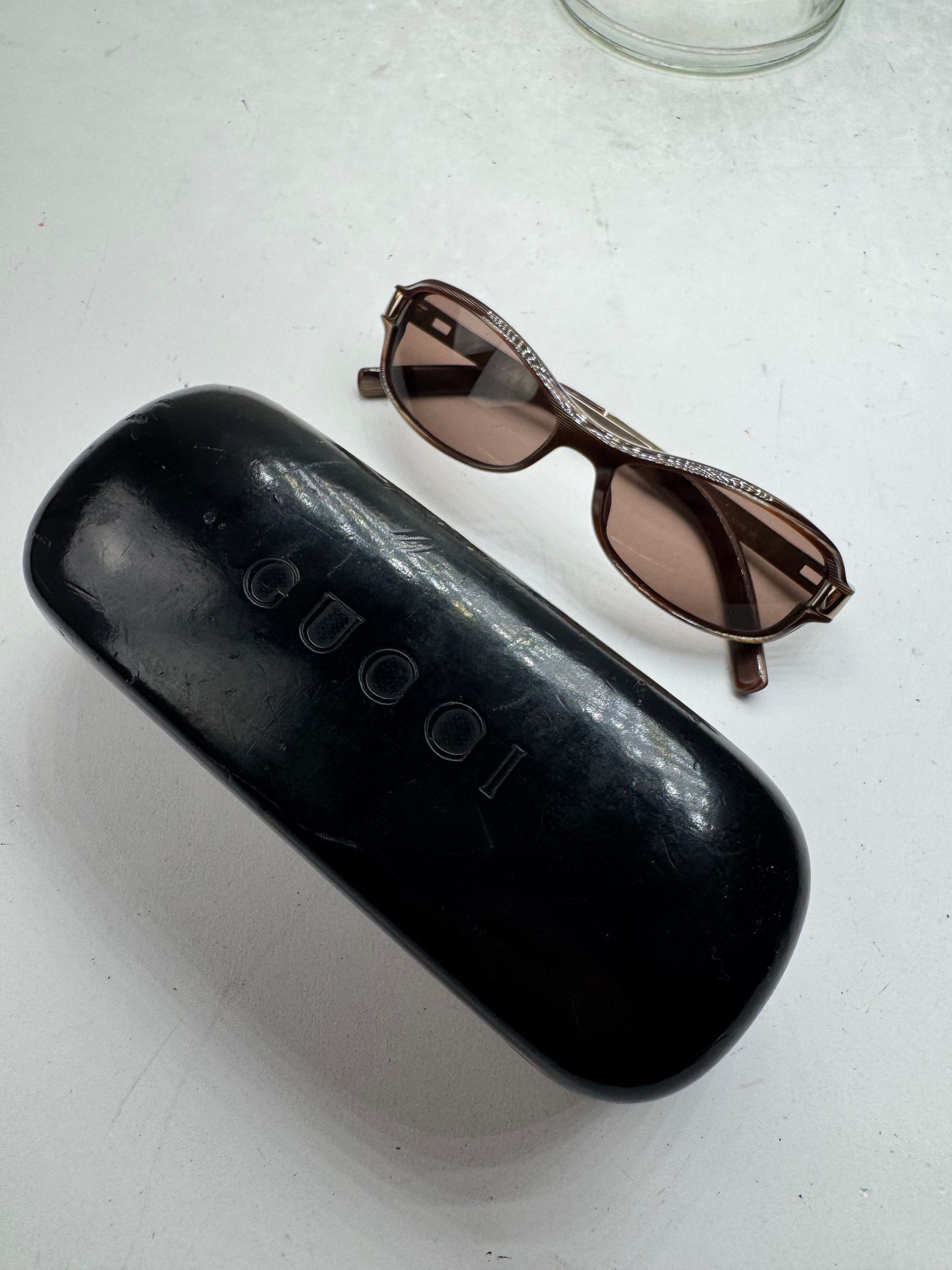 Gucci Vintage Retro Sunglasses Golden Brown Size ONE SIZE - 12 Thumbnail