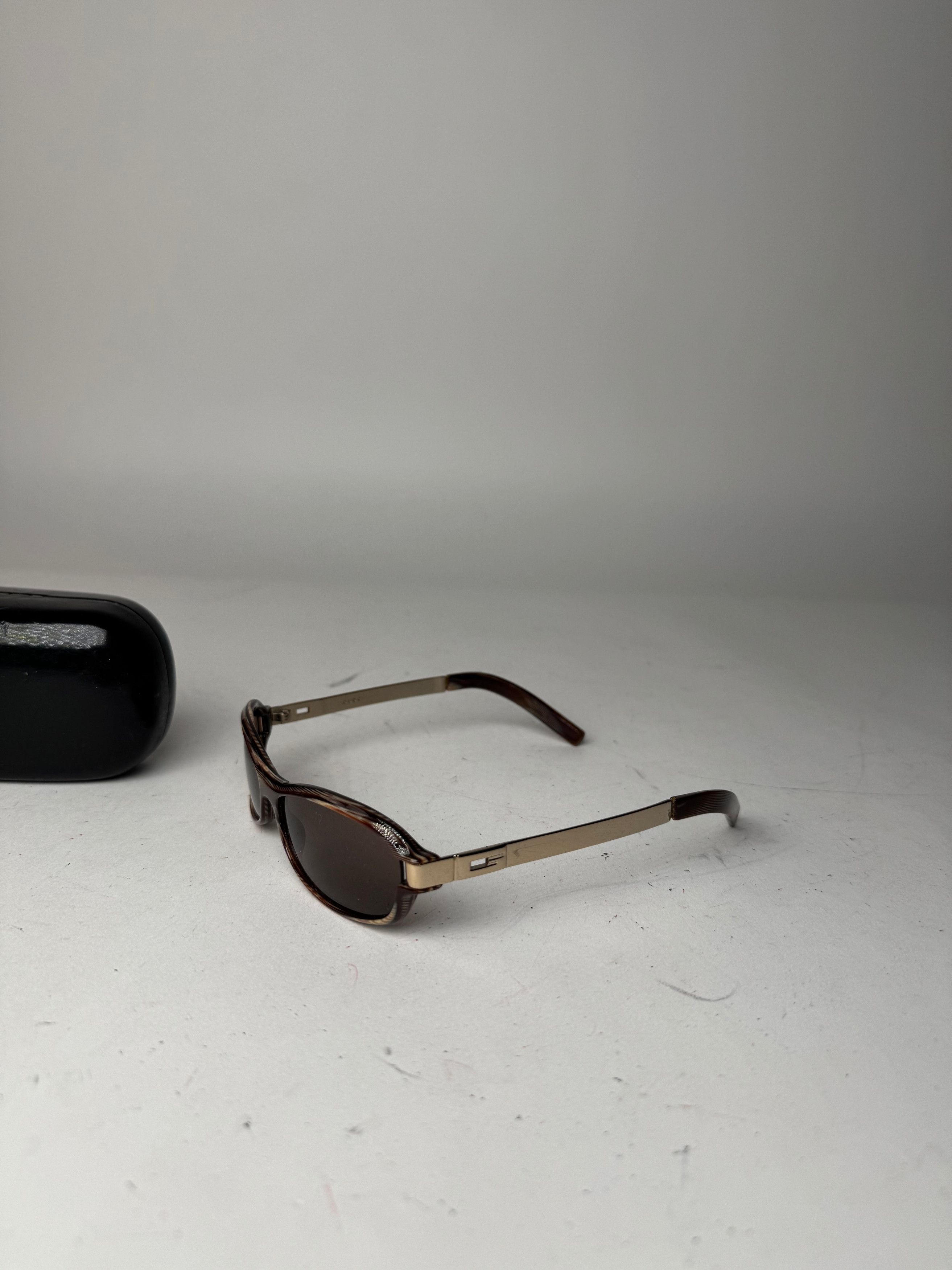 Gucci Vintage Retro Sunglasses Golden Brown Size ONE SIZE - 13 Thumbnail