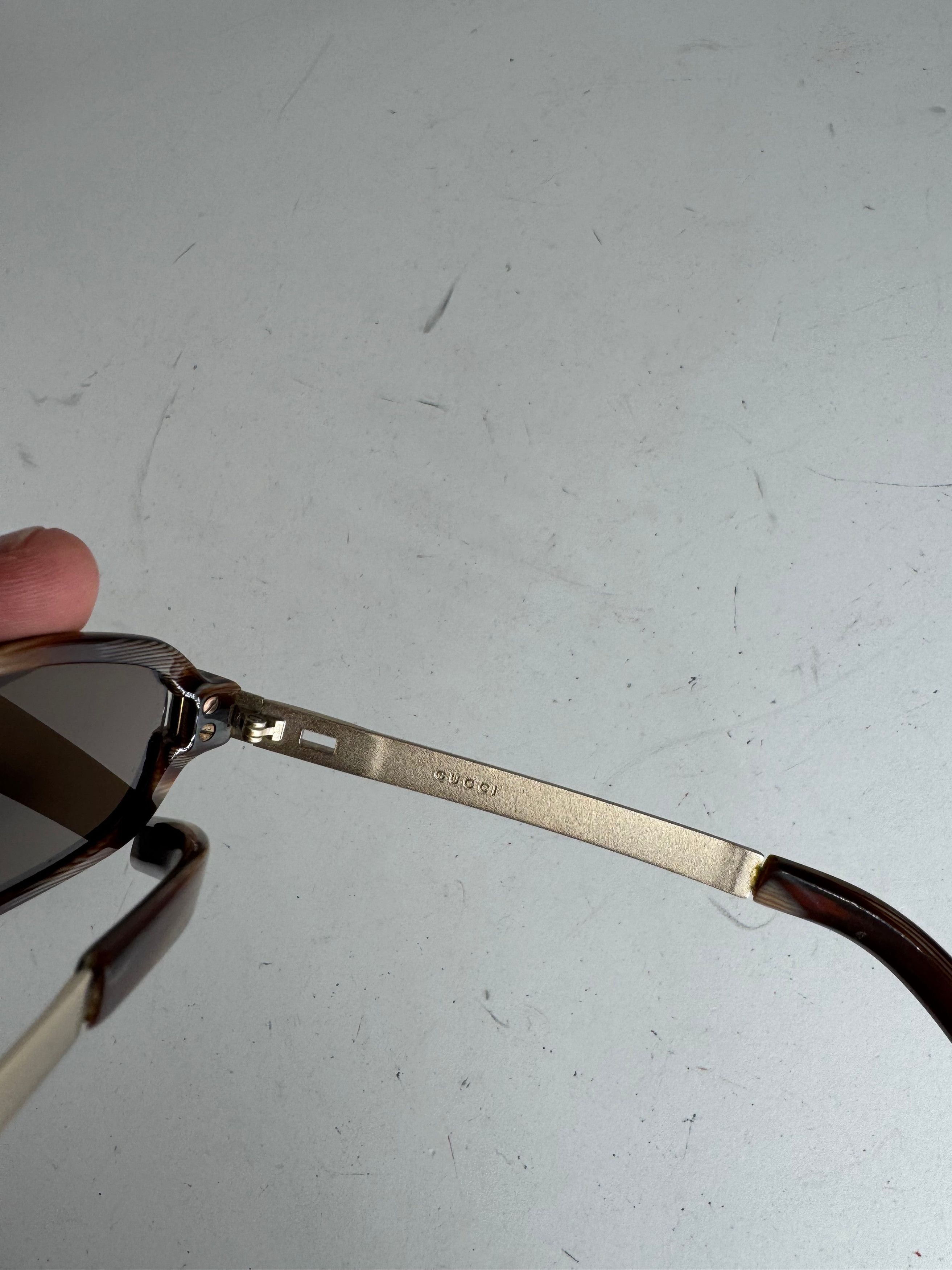 Gucci Vintage Retro Sunglasses Golden Brown Size ONE SIZE - 9 Thumbnail