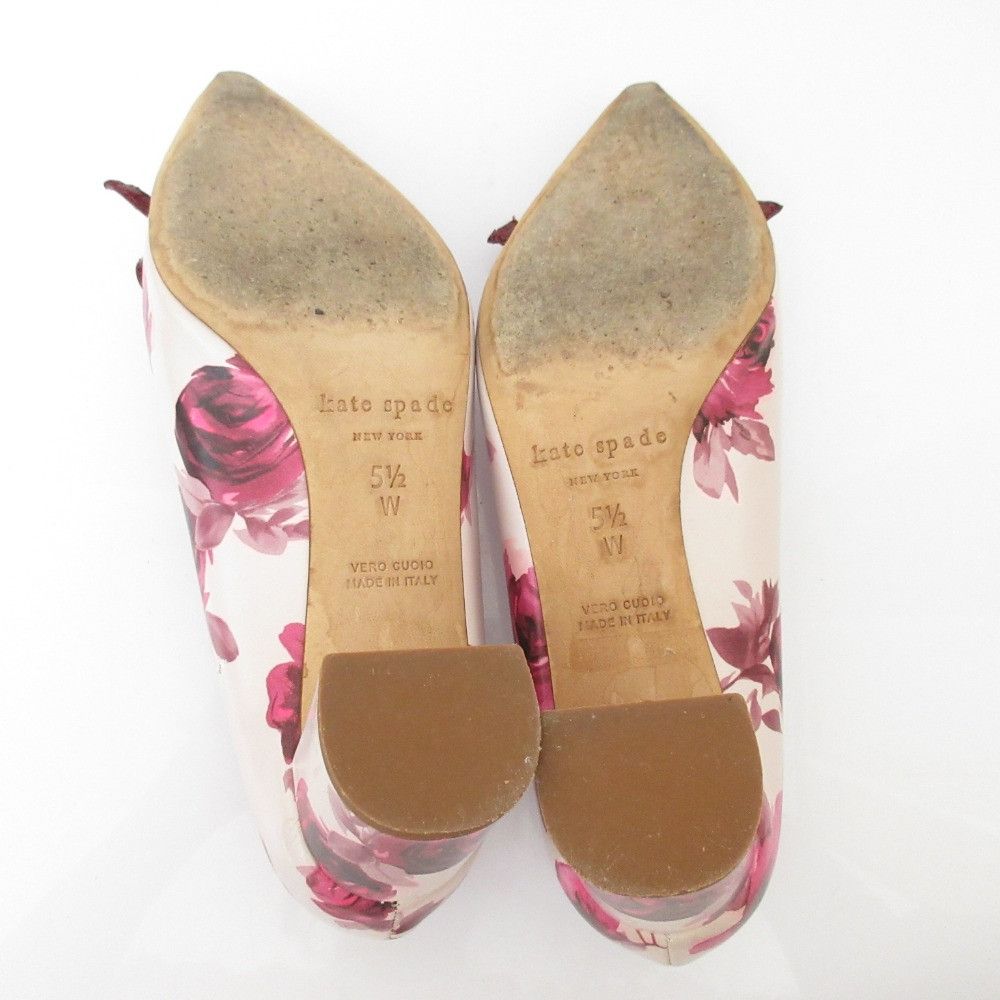 Kate Spade Kate Spade Kate Spade Flower Print Pointed Toe Ribbon Pumps Leather Shoes DUTY FREE for USA Size ONE SIZE - 6 Thumbnail